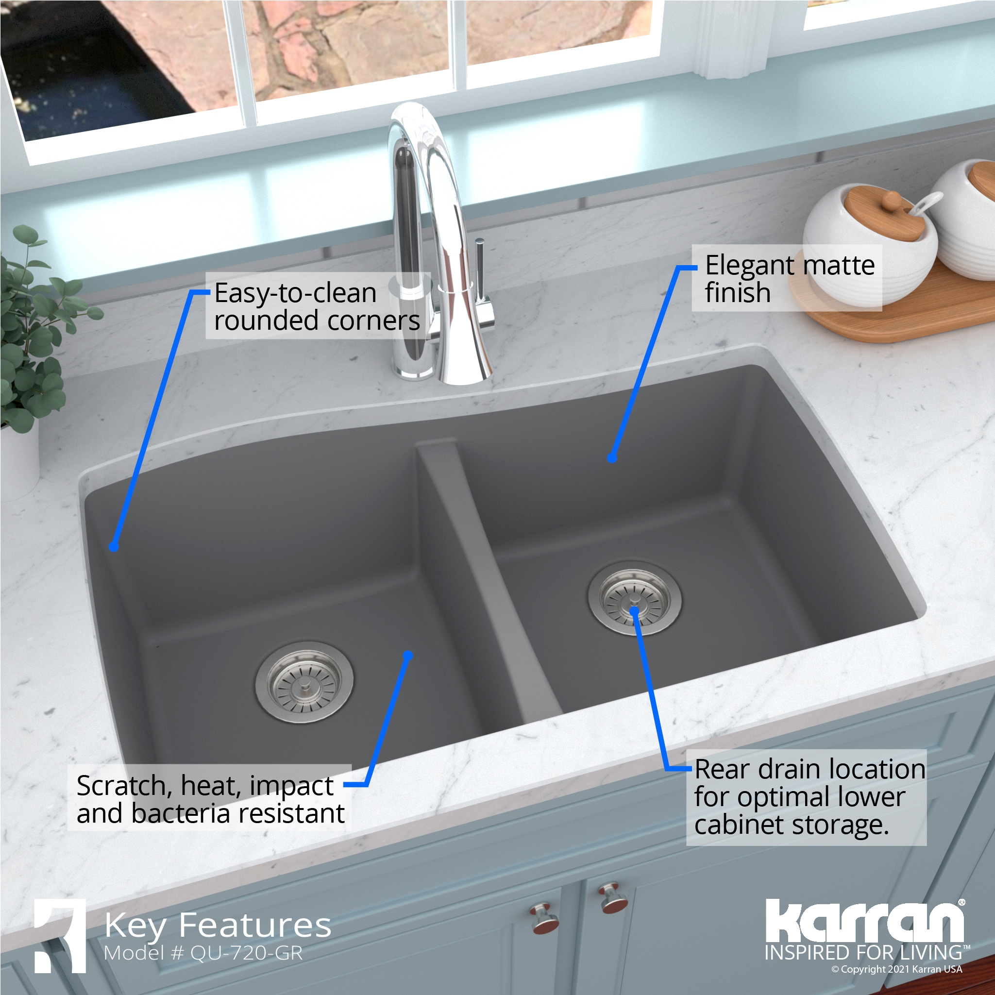 Karran QU-720-GR Kitchen-Sinks - View #7