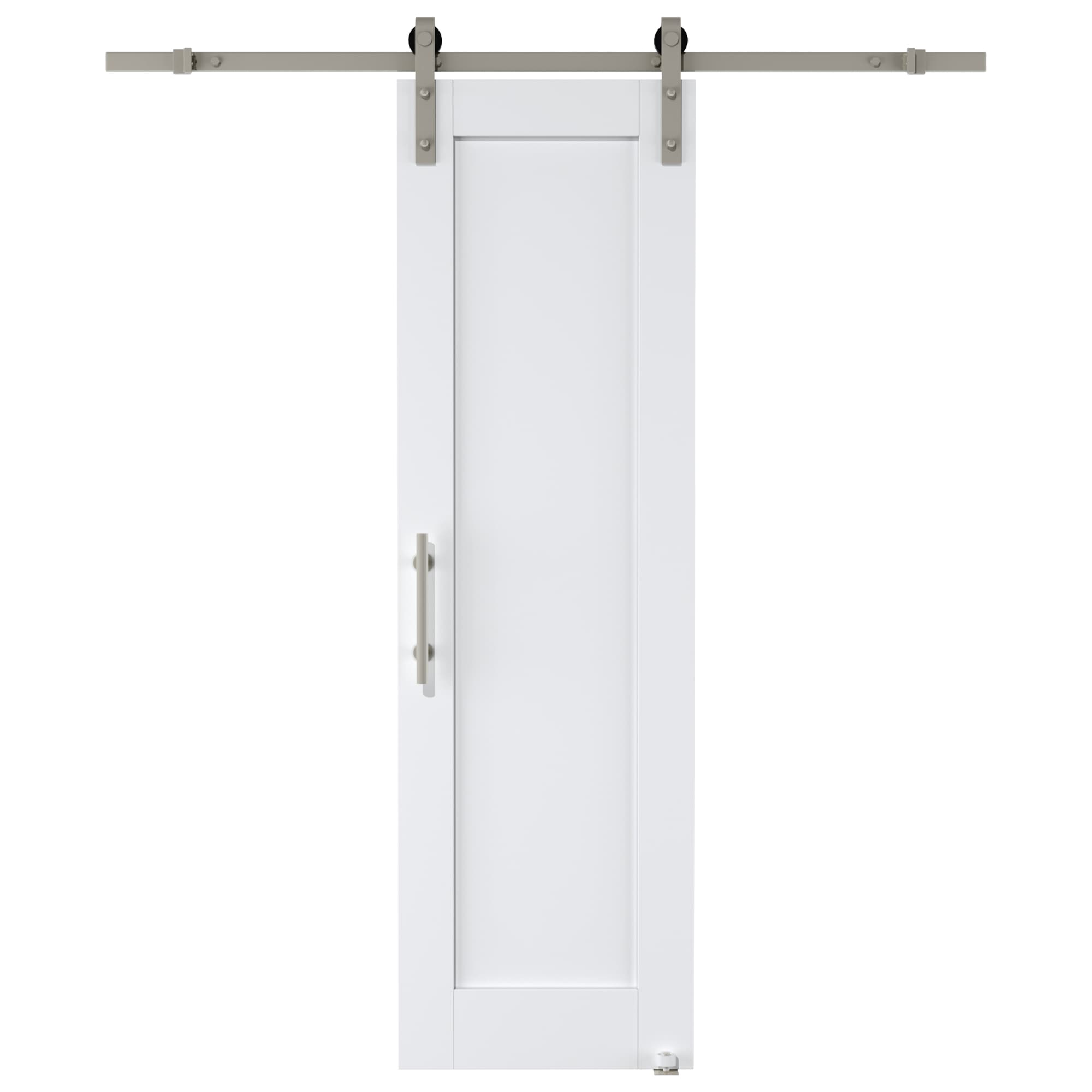 JUJUBON IN-BDDN-YGXB-24 24-in x 80-in White Square MDF Solid core Single Barn Door (Hardware Included)
