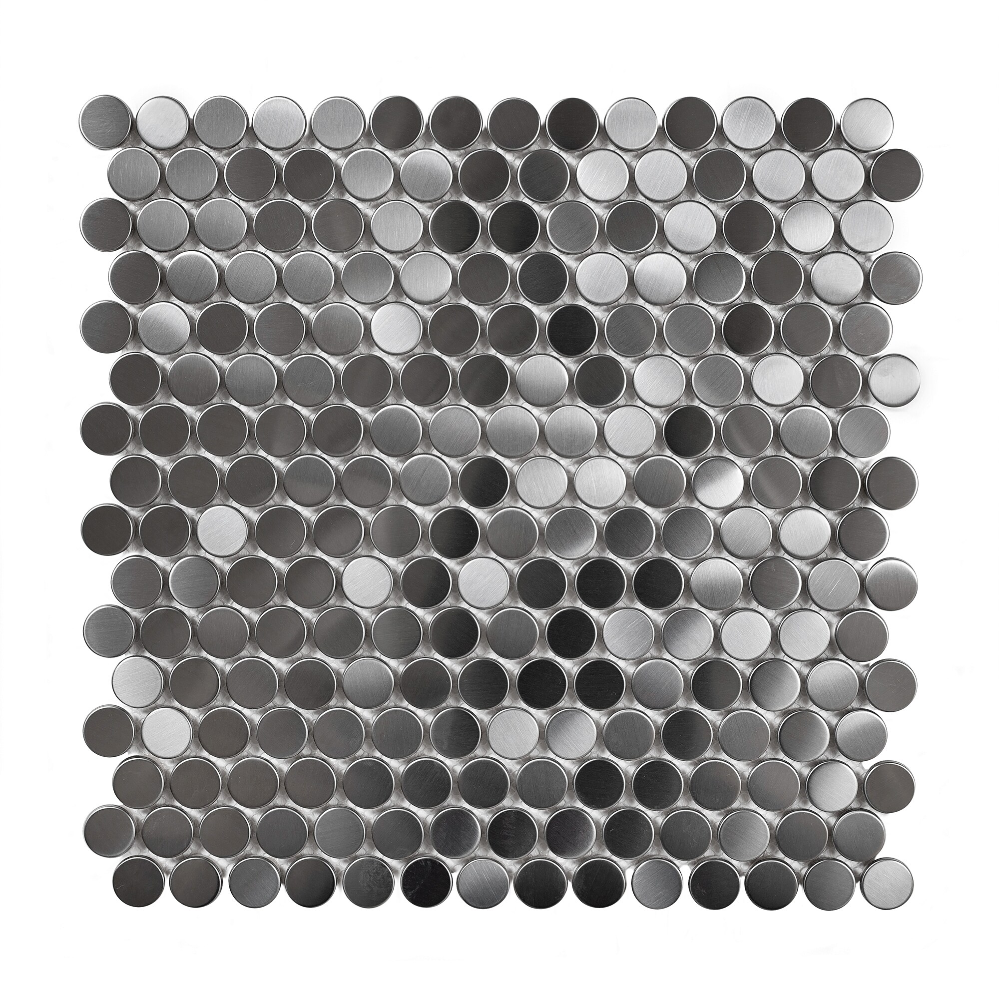 Apollo Tile (Sample) Metal 4-in x 4-in Polished Metal Penny Round Patterned Wall Tile