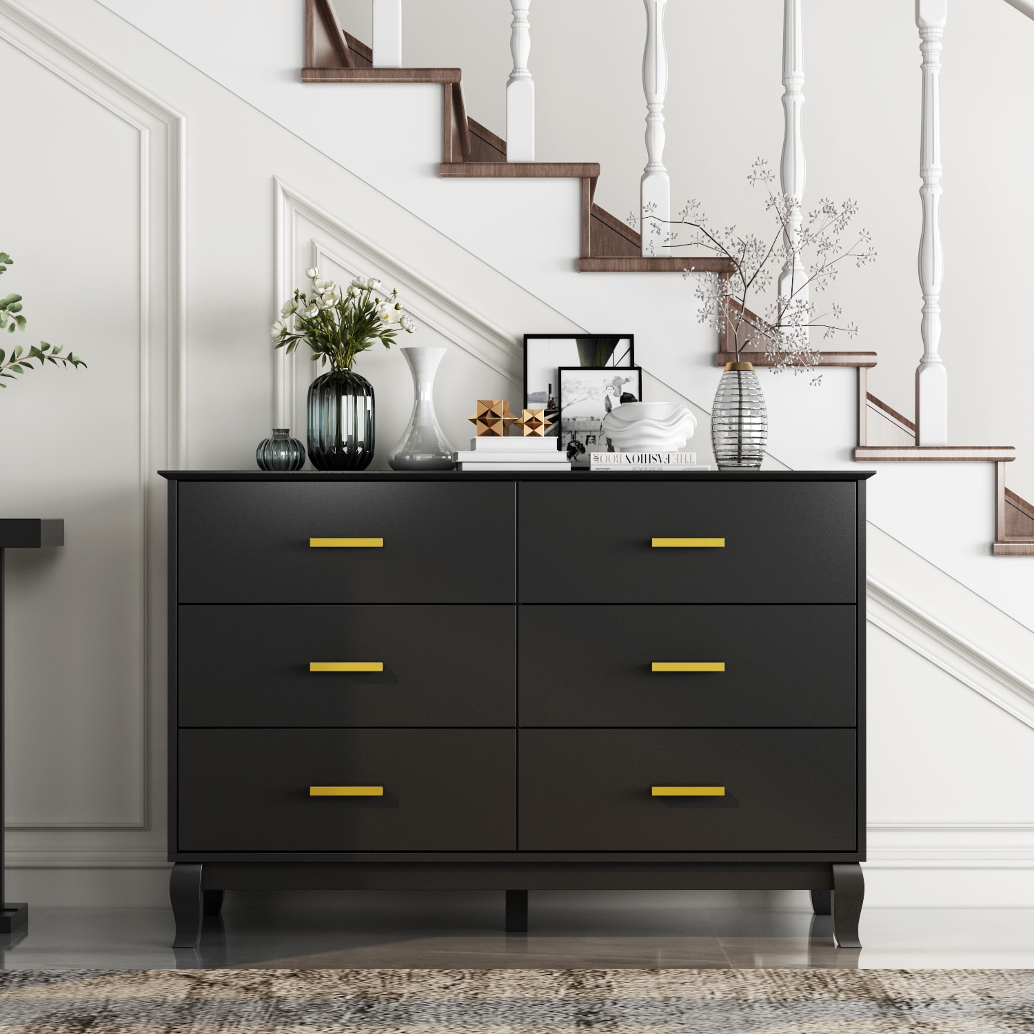 FUFU&GAGA LJY-CX0021-01 Contemporary/Modern Black Sideboard