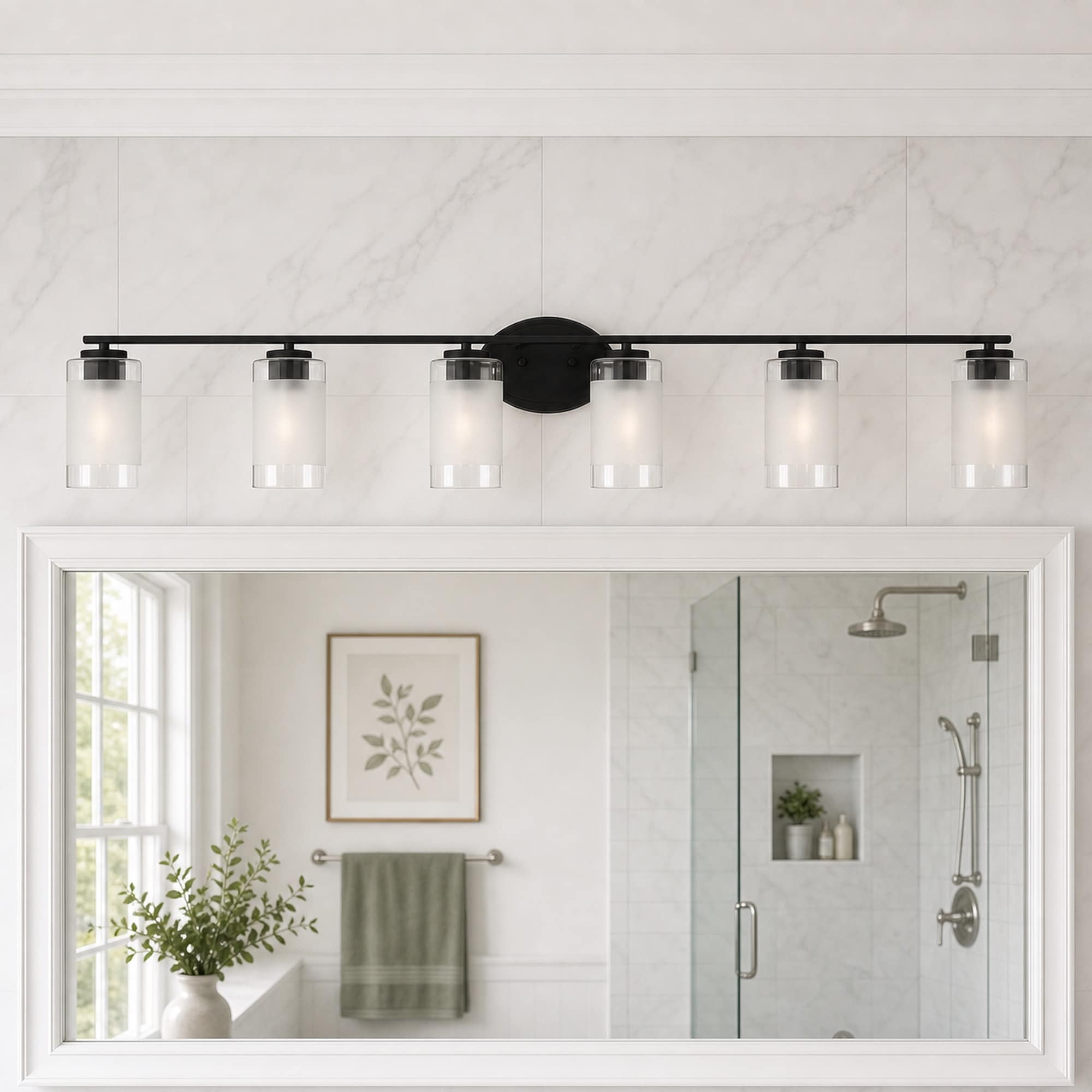 ACROMA Prime 7.25-in 6 Light Matte Black Modern/contemporary Bathroom Vanity light