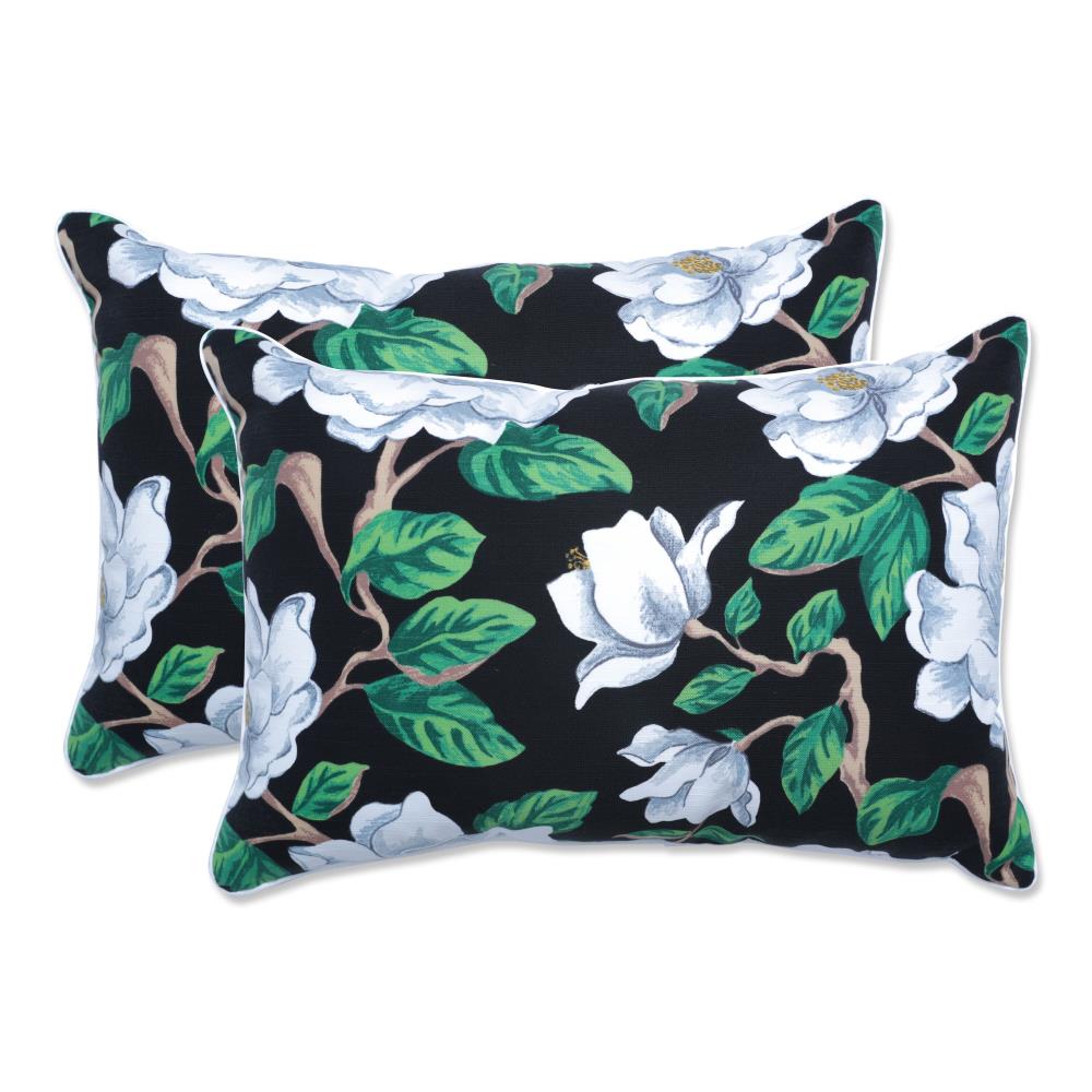 Pillow Perfect 691985 2-Pack Graphic Print Black Rectangular Throw Pillow