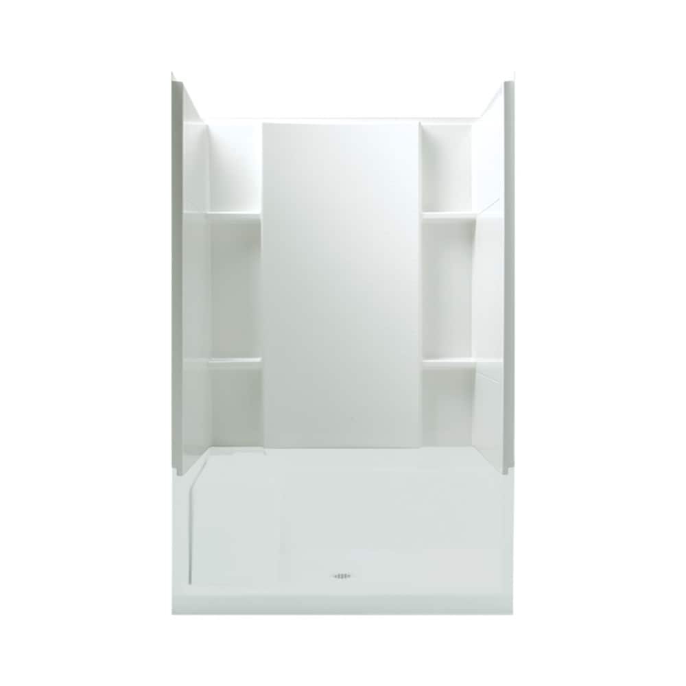 Sterling 72284106-0 Accord 48-in L x 36-in W x 55.125-in H White 3 -Piece Direct to stud Bathtub surround