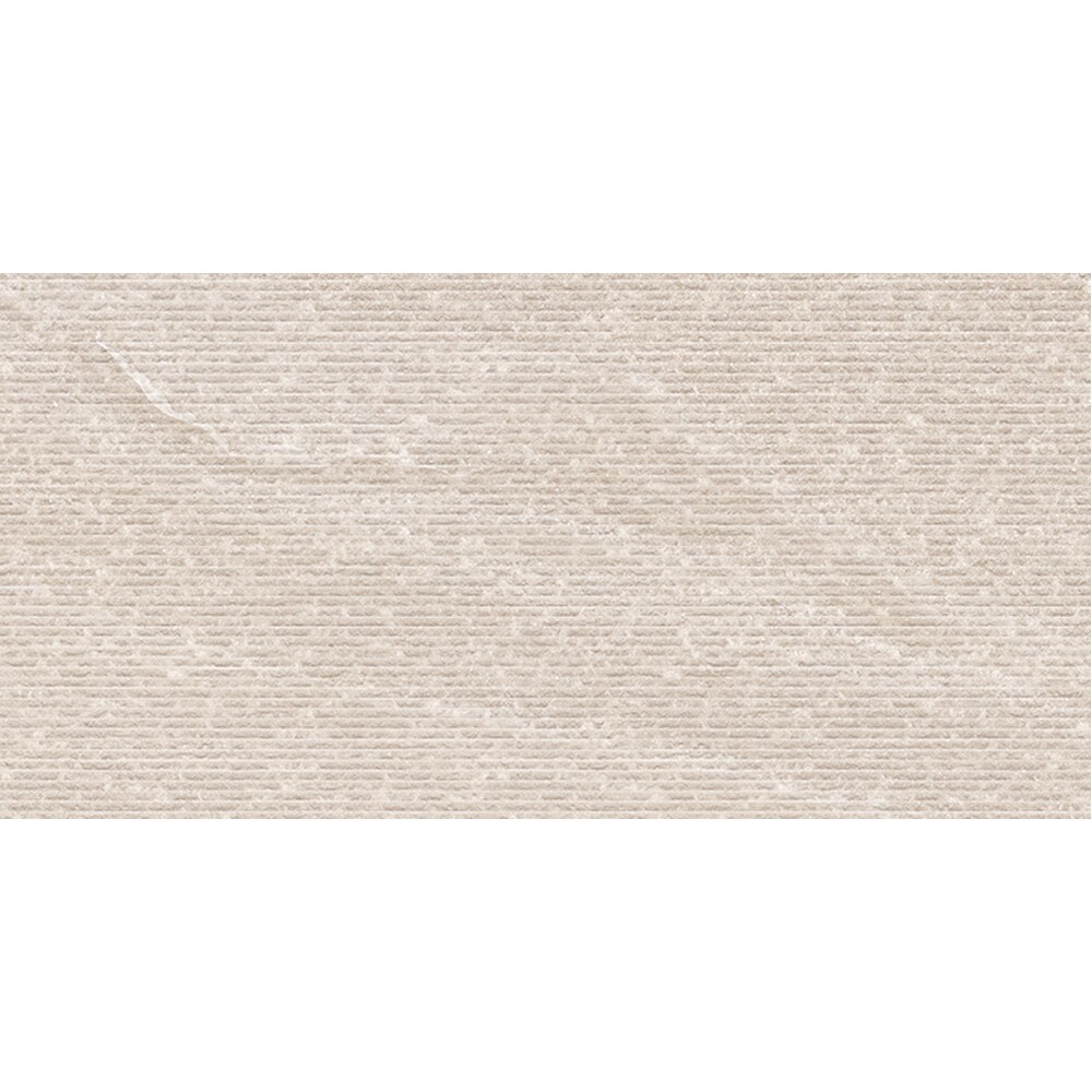 The Tile Life Monolith Stone Ivory Linear 12-in x 24-in Matte Porcelain Marble look Floor and Wall Tile ( 17.01-sq ft / Carton ) #TDRIF1224IVLI