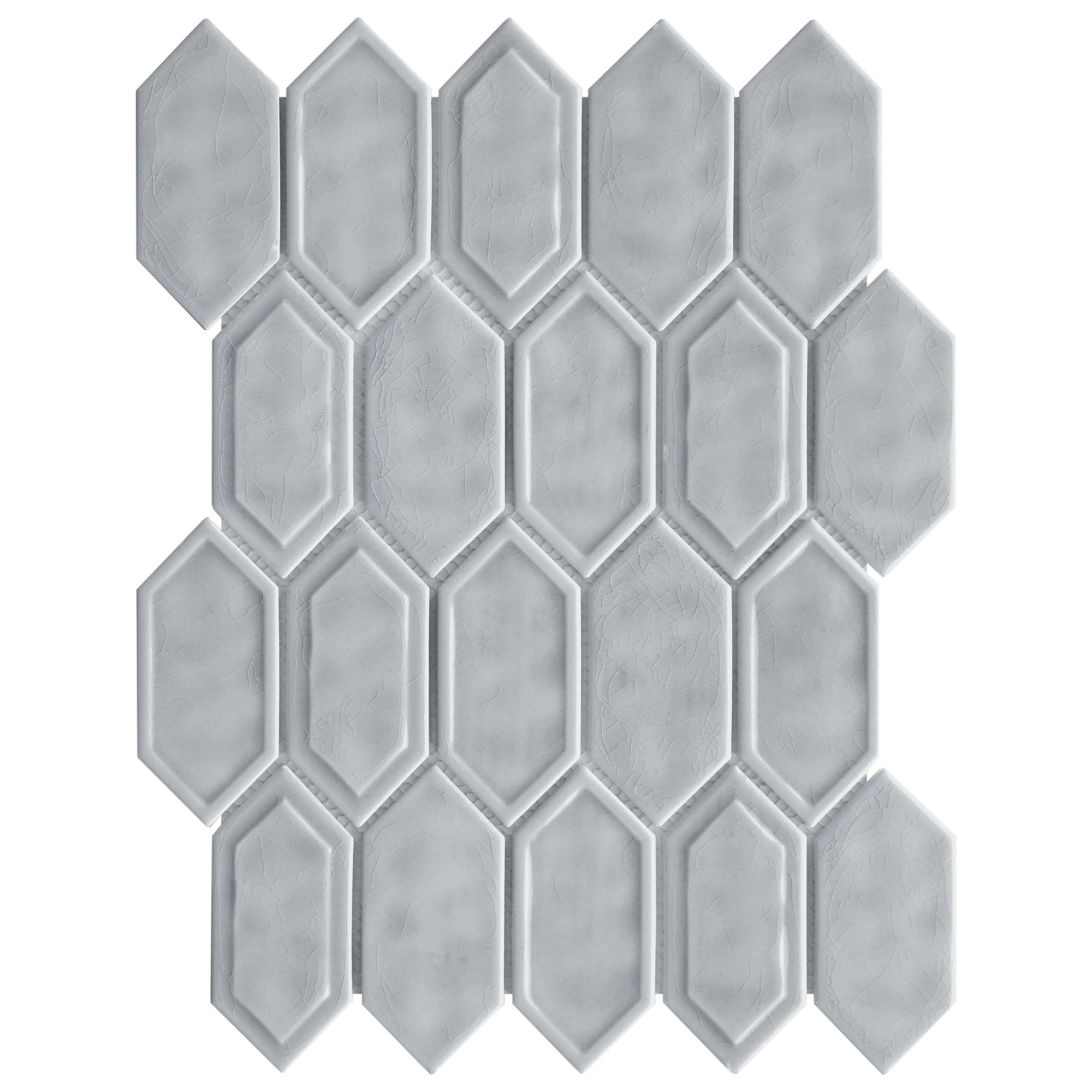 Essential Tile Classen Gray 13.31-in x 10.24-in Glossy Picket Glass Mosaic Tile ( 9.5-sq ft Carton )