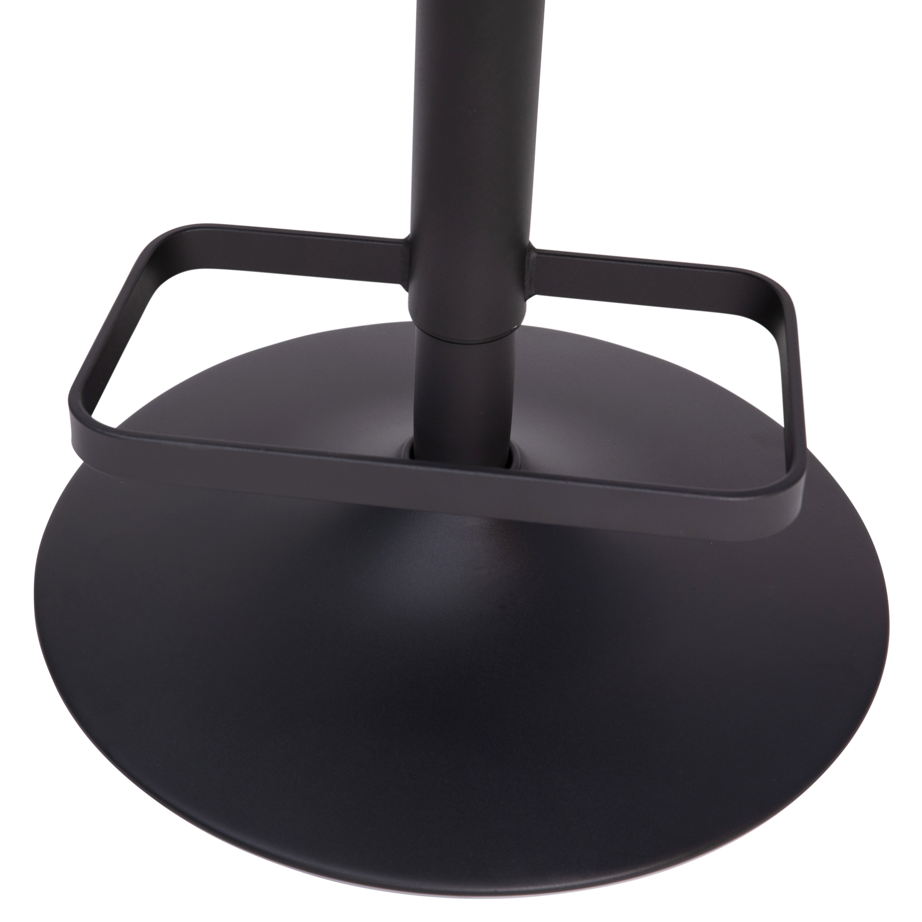 Gray Vinyl Adjustable Swivel Barstool with Black Metal Base