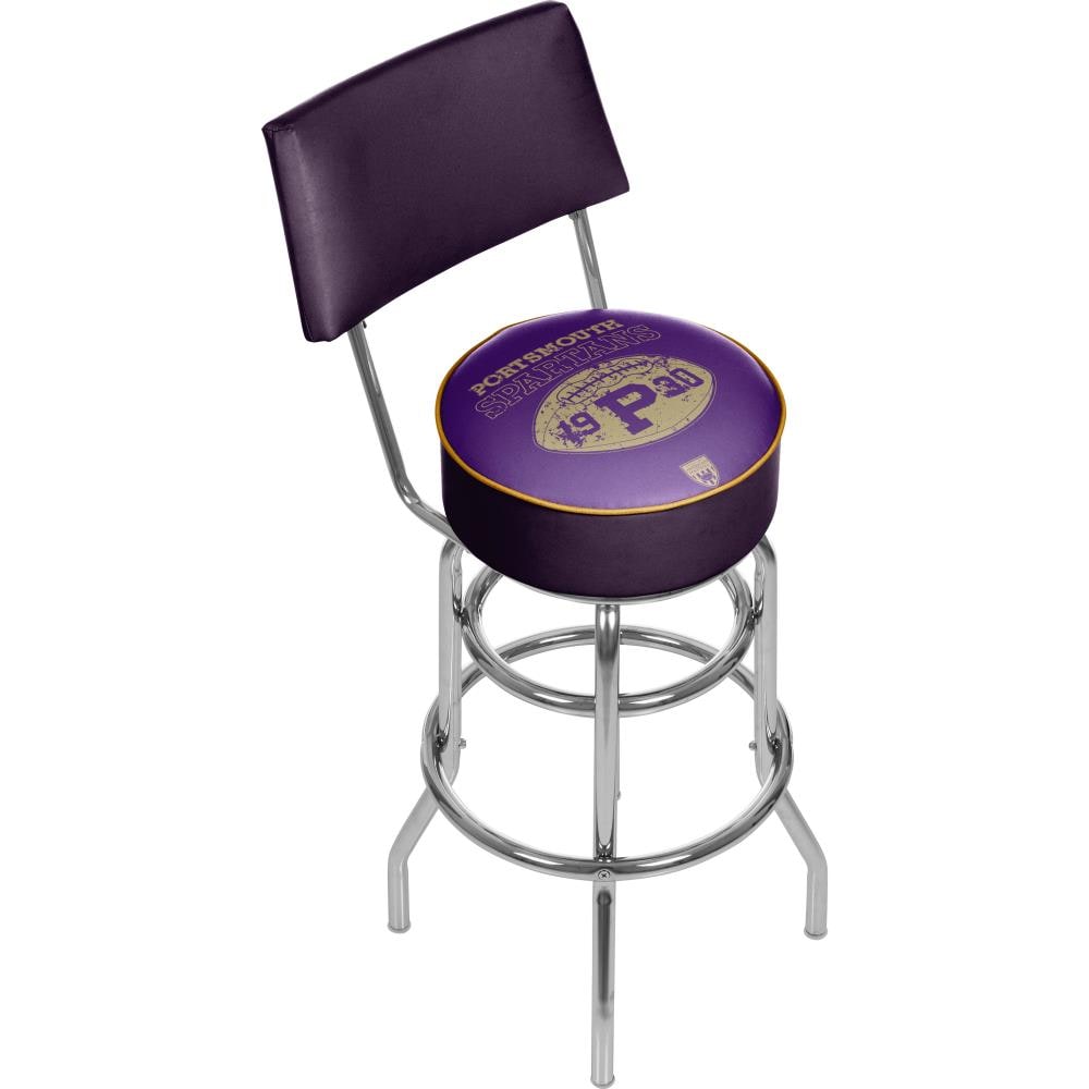 Trademark Gameroom VAF1100-PS Bar Stools with Backs Chrome Bar height Swivel Metal Bar Stool Back