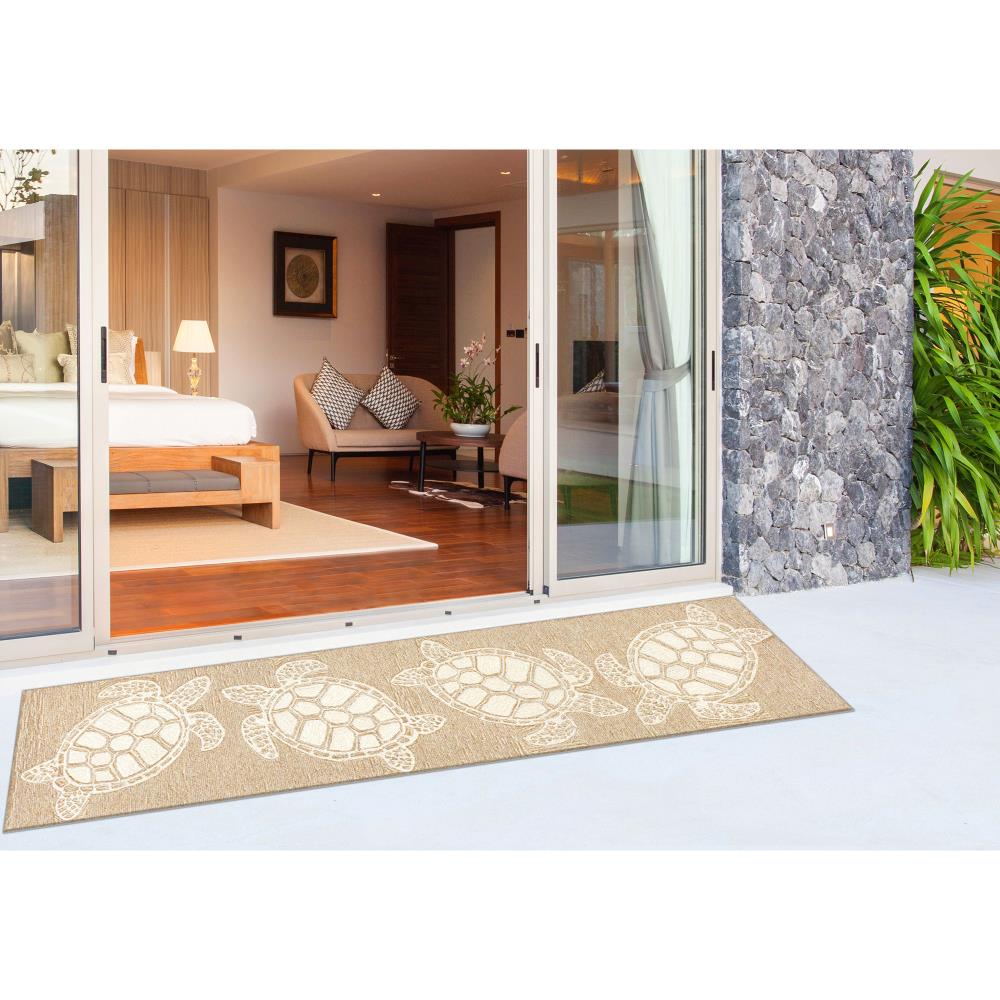 Liora Manne CAPR8163412 Capri 2 x 8 (ft) Tufted Polyester Neutral Rectangular Indoor/Outdoor Coastal Runner rug