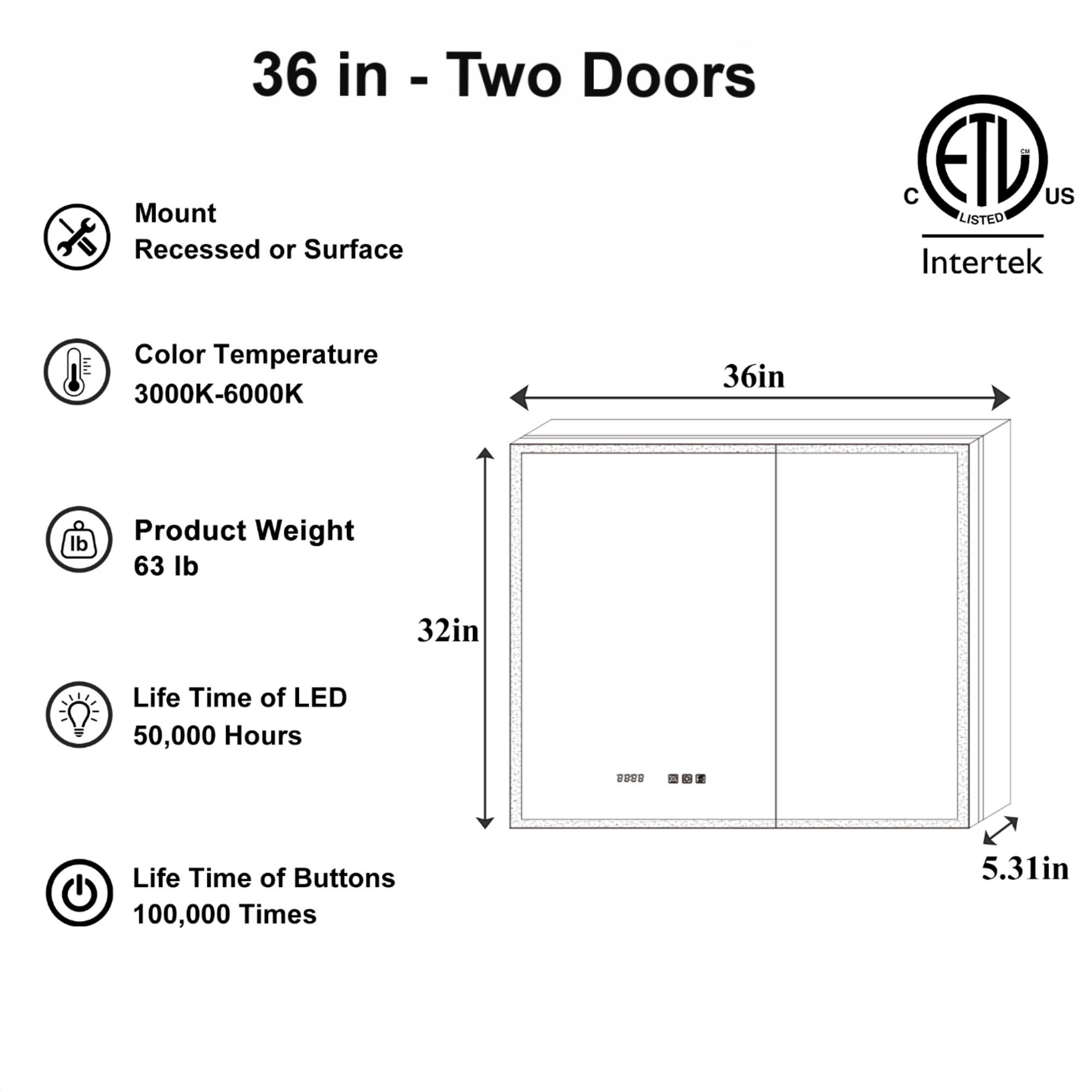 ExBrite 2026V3R1226XD2 Bathroom-Medicine-Cabinets - View #3