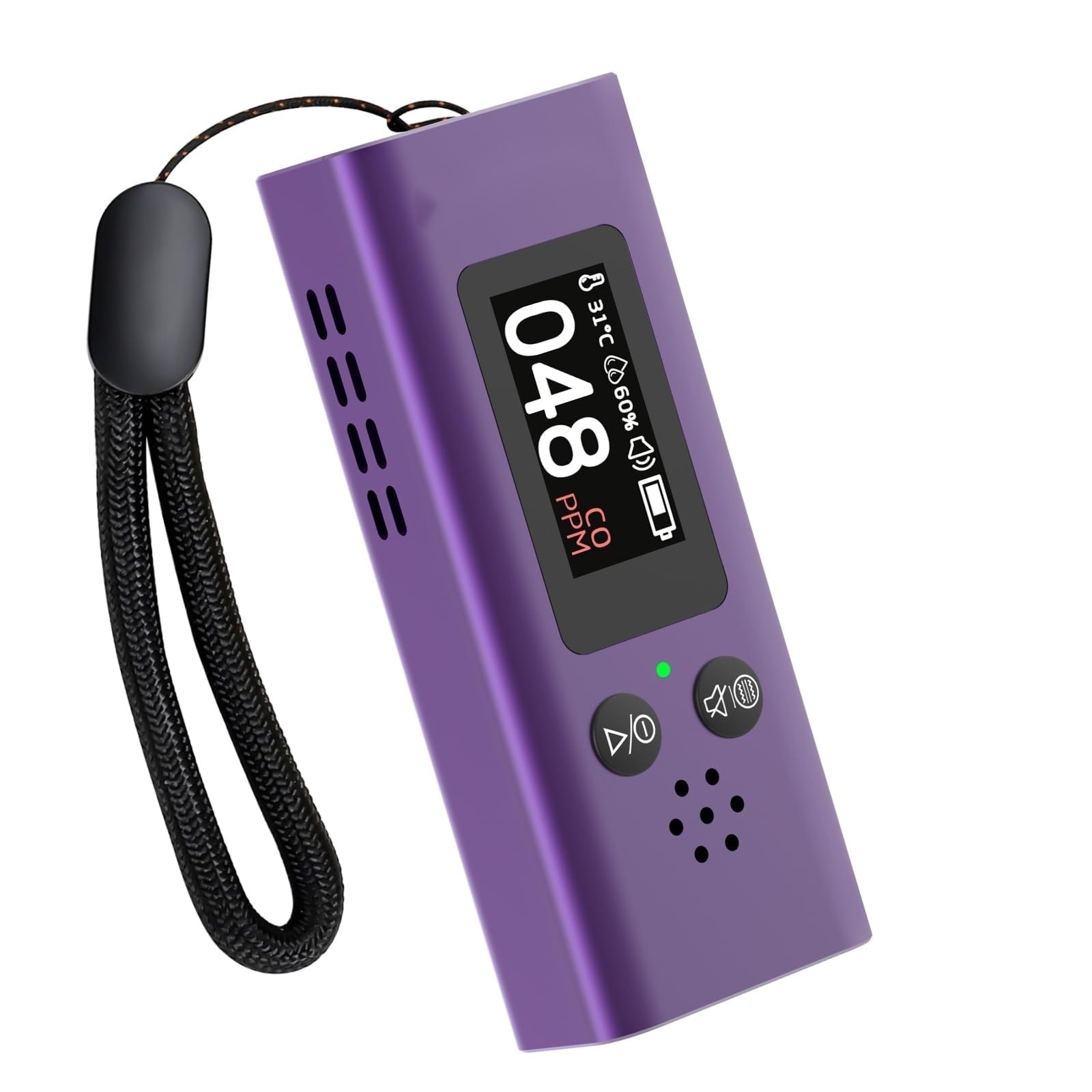 Misopily 3 in 1 Portable Carbon Monoxide Detector with Temperature and Humidity Sensor 85dB Audible and Visual Alarm Metal Shell 1 Piece #LMS0417A19
