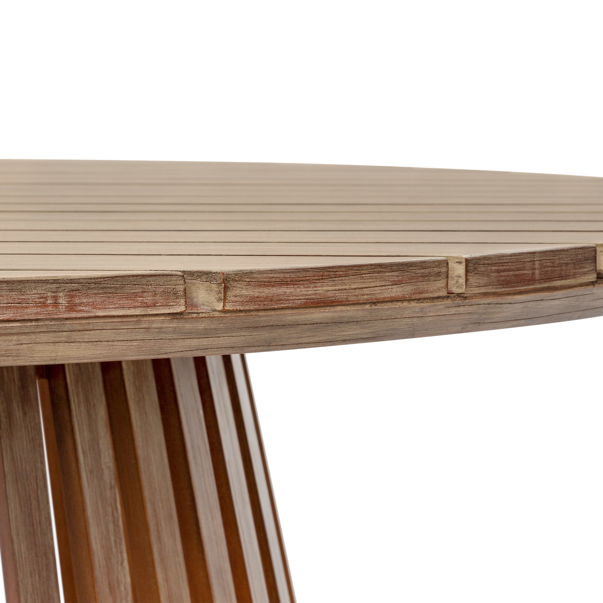 Escondido 55" Round Light Eucalyptus Outdoor Dining Table