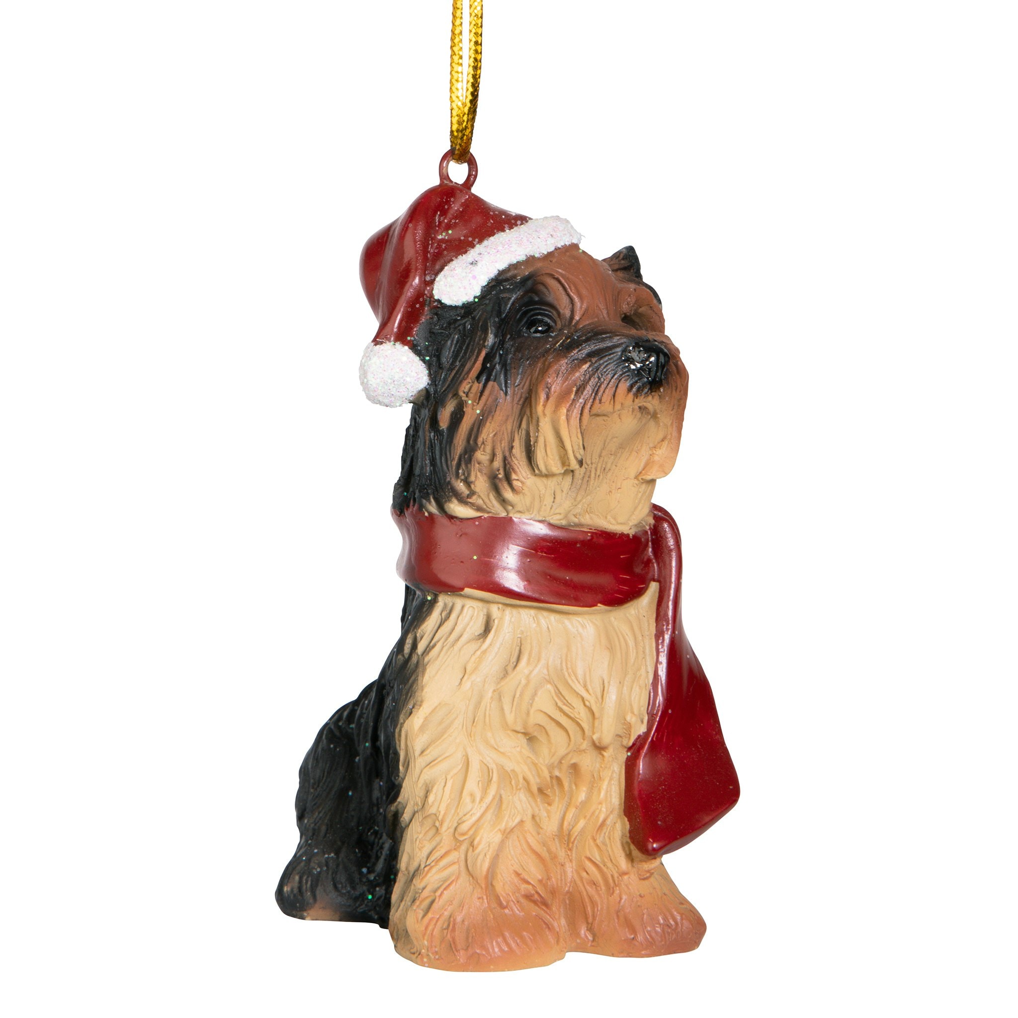 Design Toscano Adorable Yorkshire Terrier Dog Christmas Ornament - Mini ...