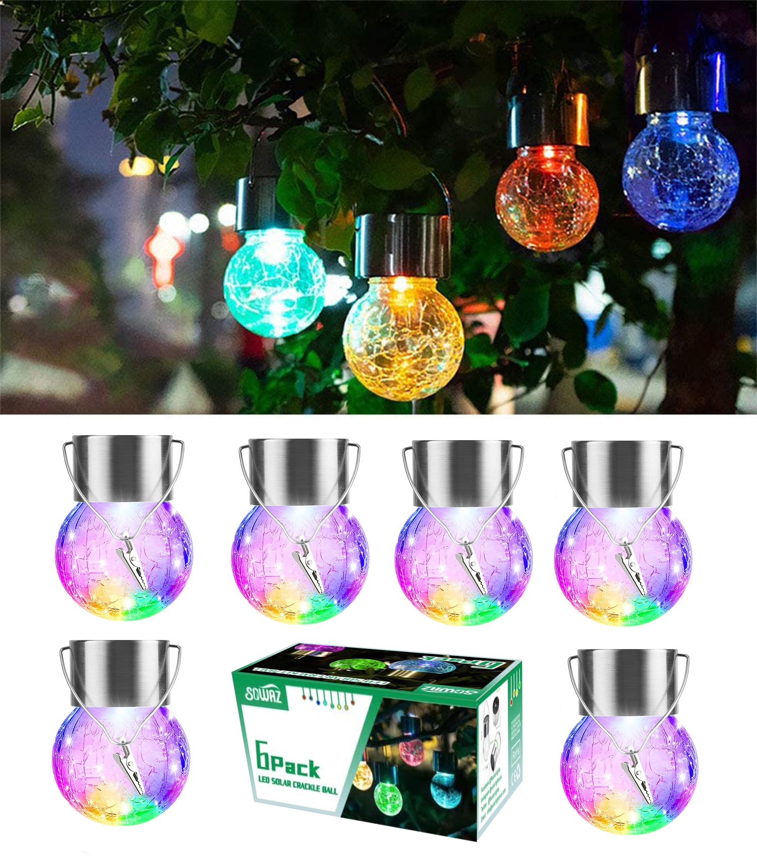 Yyeselk Solar Rechargeable LED Ball Light, Color Changing Solar Globe Lamp  Waterproof Outdoor Garden RGB Orb Light for Bar Yard Patio Pool Pathway  Nightlight Relax Decoration 