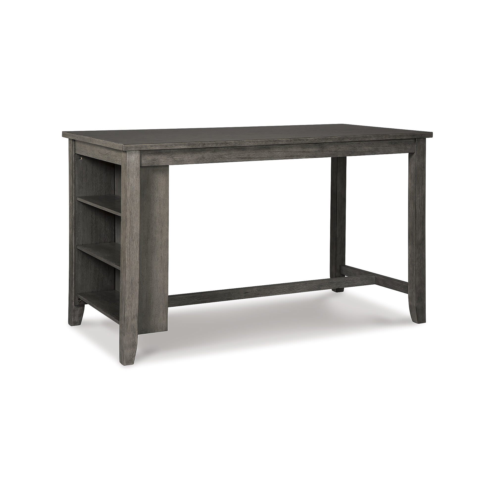 Signature Design by Ashley D388-13 Caitbrook Gray Wood Counter Height Rectangular Dining Table with Storage Shelves
