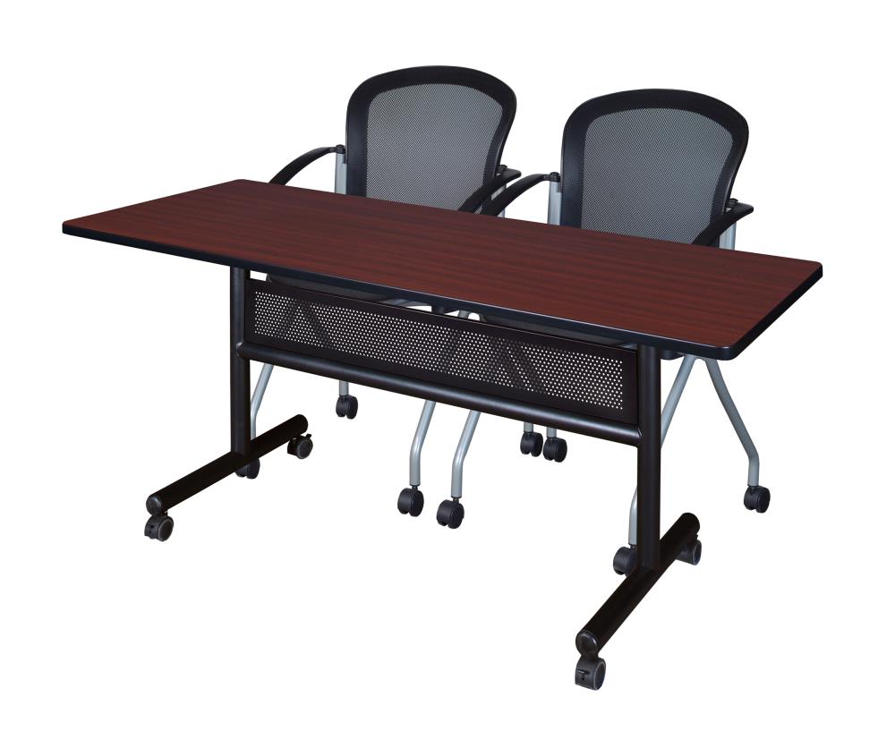 Regency MKFTM6024MH23BK Training Brown 4-Person Training Table (60-in W x 29-in H)