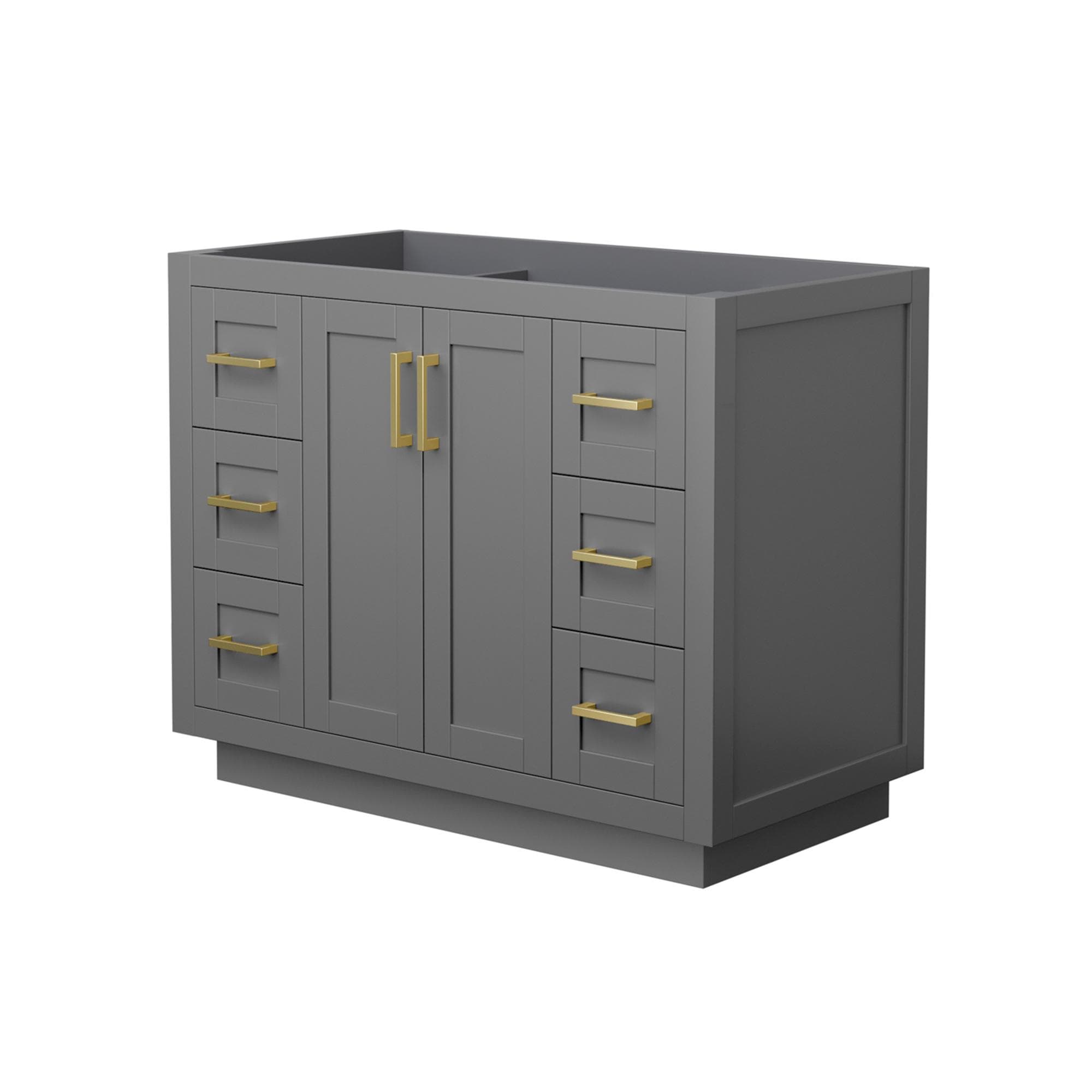 Wyndham Collection - Miranda 42-in Dark Gray with Brushed Gold Trim Bathroom Vanity Base Cabinet ...