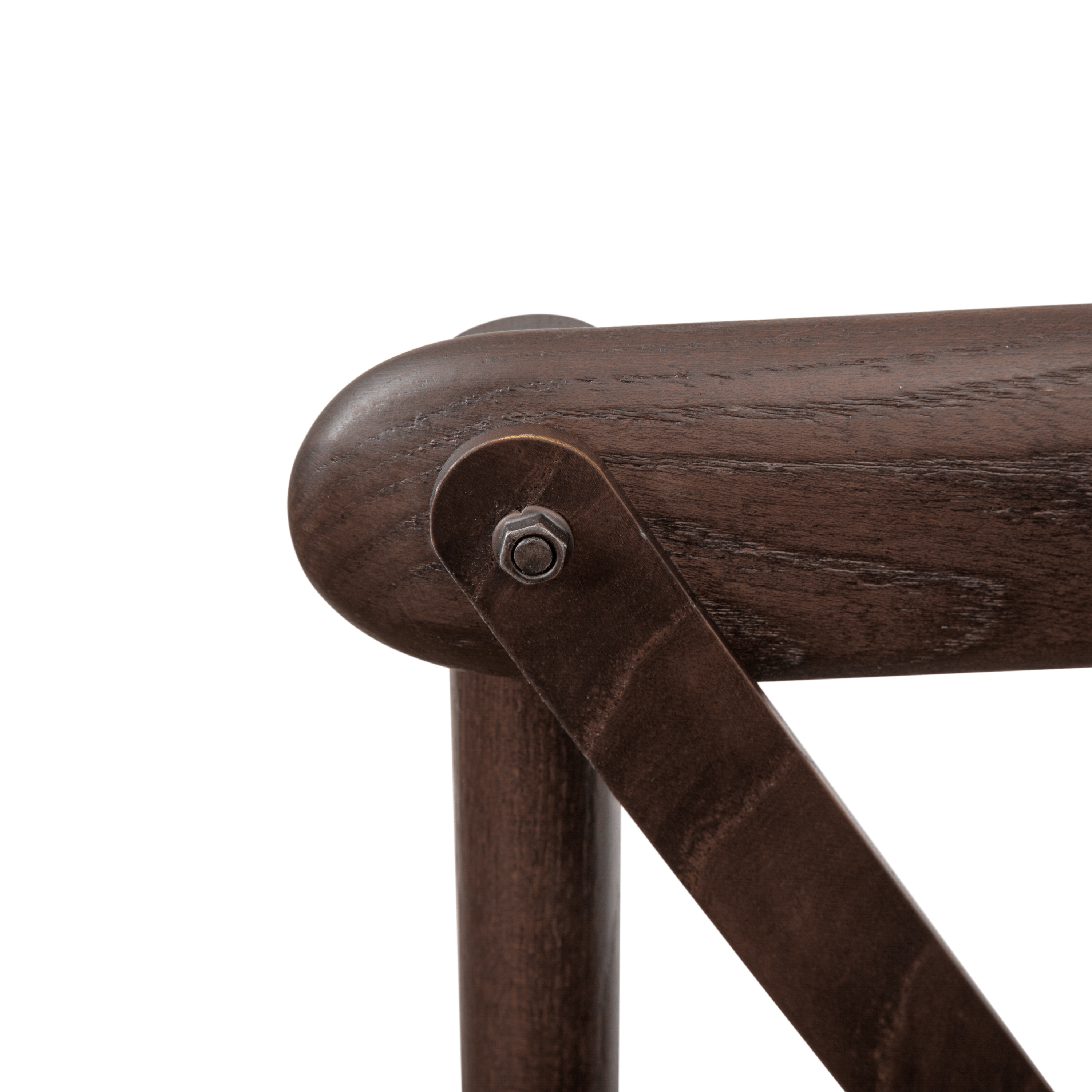 Mahogany Wood Cross Back Stackable Side Chair