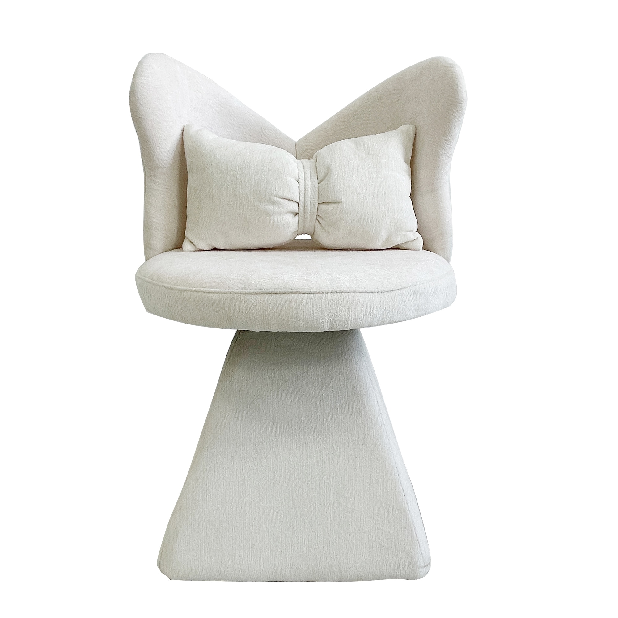 Bybafun - 18-in W Casual White Swivel Accent Chair