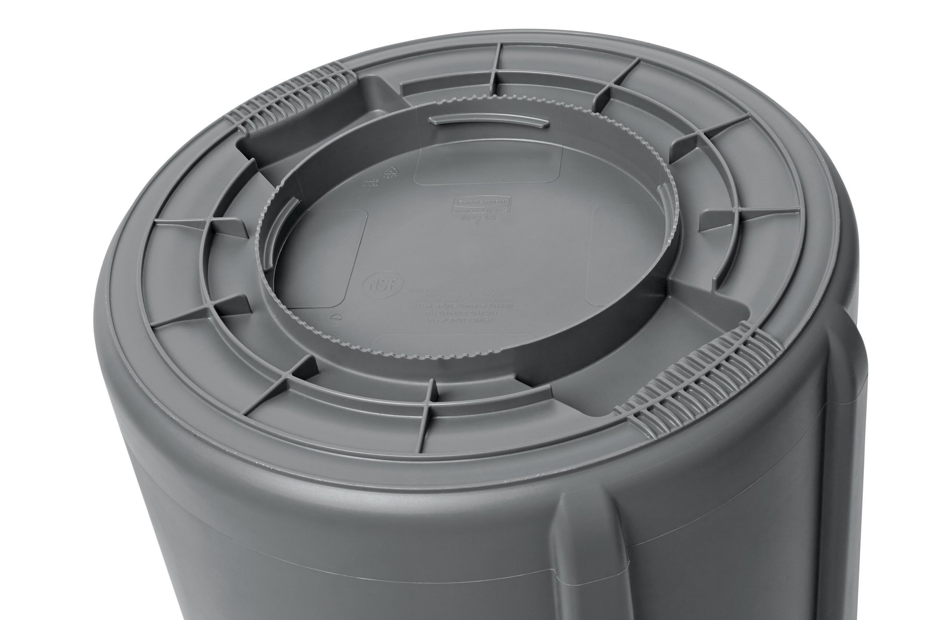 Brute 44 Gal. Grey Round Vented Wheeled Trash Can