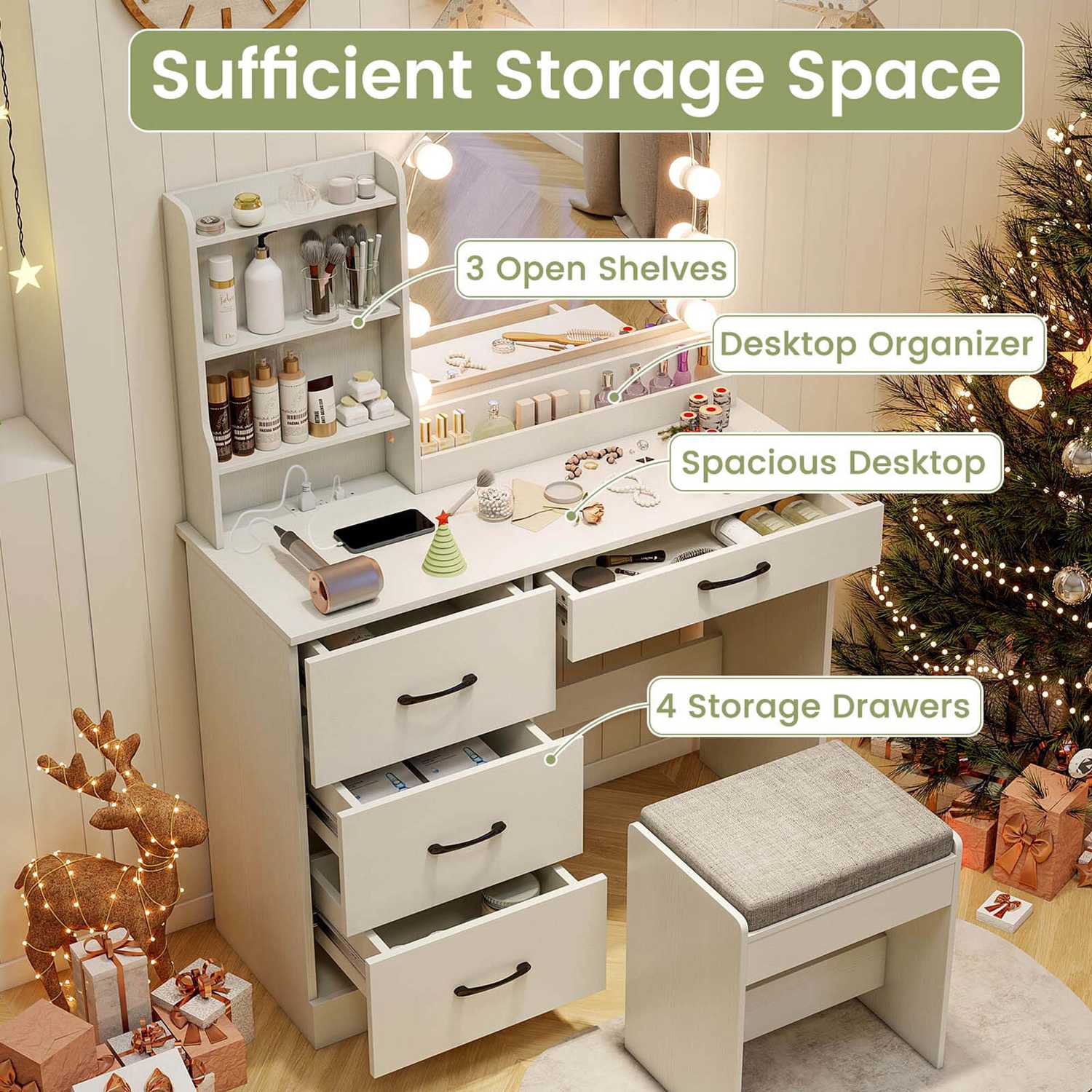 Costway HCST05061 Bedroom-Vanities - View #7
