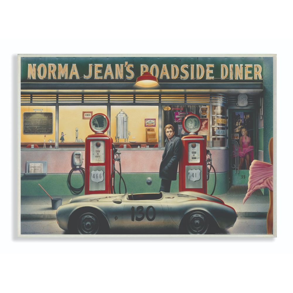 Design by Artist Jadei Graphics Art Stupell Industries Diner Dinner Vintage Hollywood Movie Star Classic Illustration 13 x 0.5 x 19 Wall Plaque