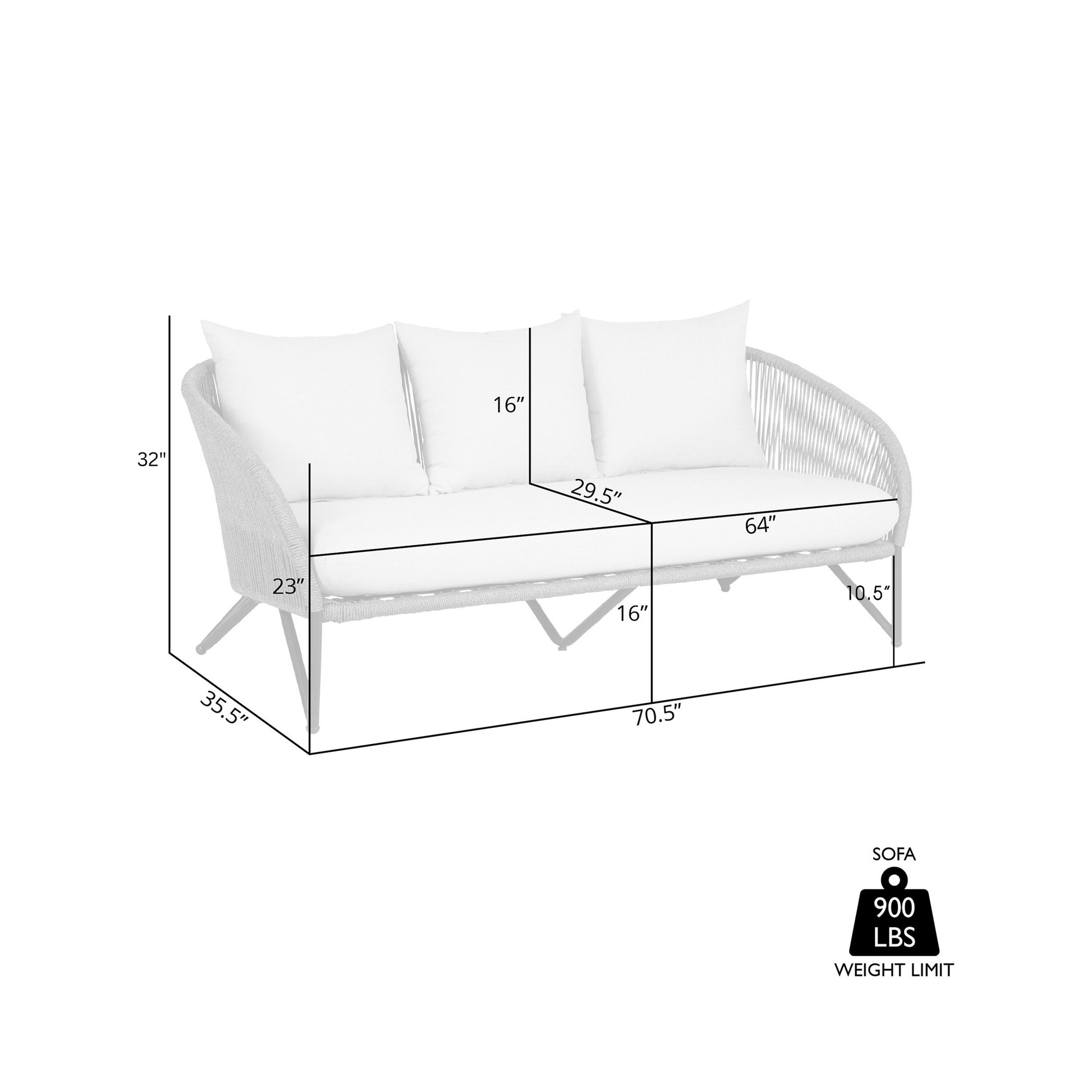 Armen Living LCBESOBLKTP Patio-Sofas-Daybeds - View #6