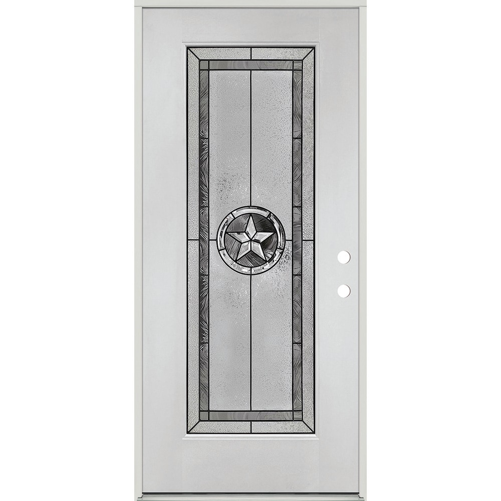 Greatview Doors FG517SGL36L-6 36-in x 80-in x 6-9/16-in Fiberglass Full lite Left-hand inswing Fiberglass Unfinished Prehung Front Door Insulating core
