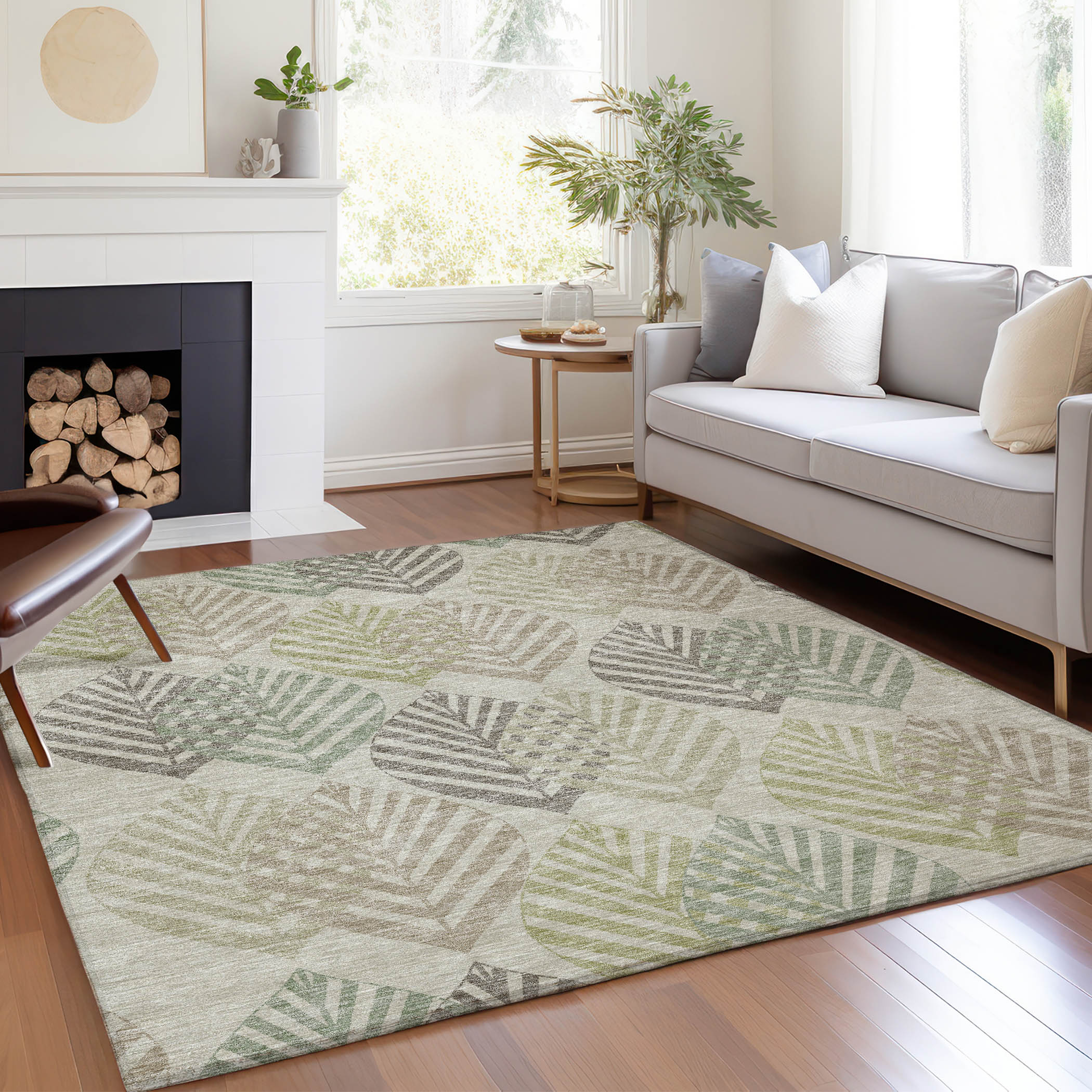 Addison Rugs ACN744TP3X5 Chantille ACN744TP 3 x 5 (ft) Polyester Taupe Rectangular Indoor/Outdoor Geometric Machine washable Area rug