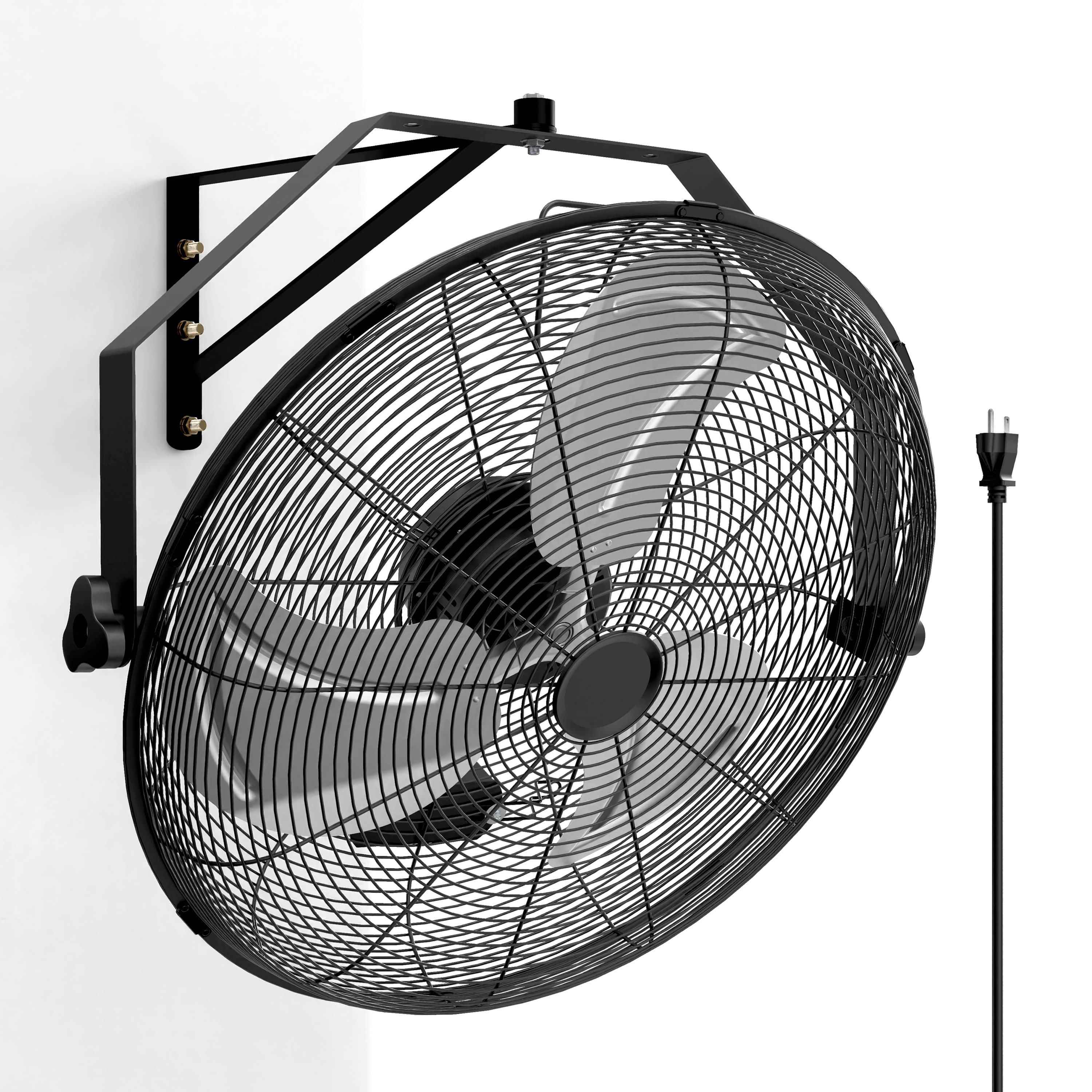 Kahomvis DHS-QPF2-452 24-in Indoor Black Wall Mounted Fan