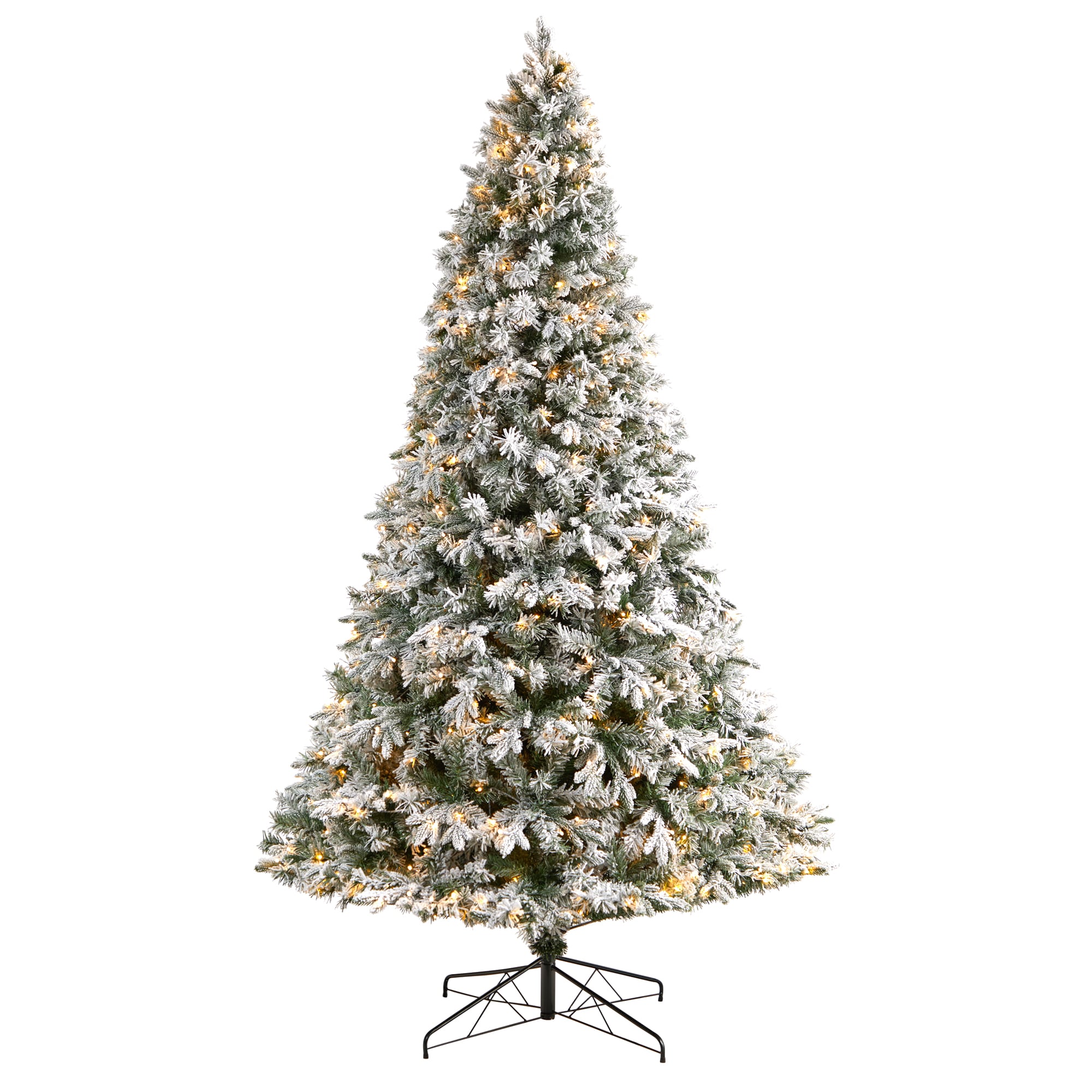 Nearly Natural 9-ft Scotch Pine Pre-lit Flocked Artificial Christmas ...