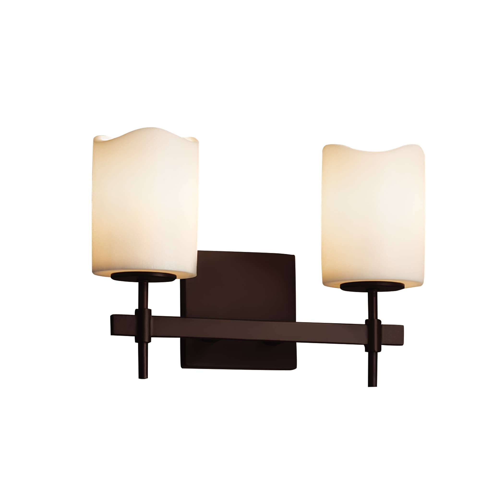 Justice Design Group CND-8412-14-CR-DB-LD CandleAria 13-in 2-Light Dark Bronze LED Modern/Contemporary Vanity Light