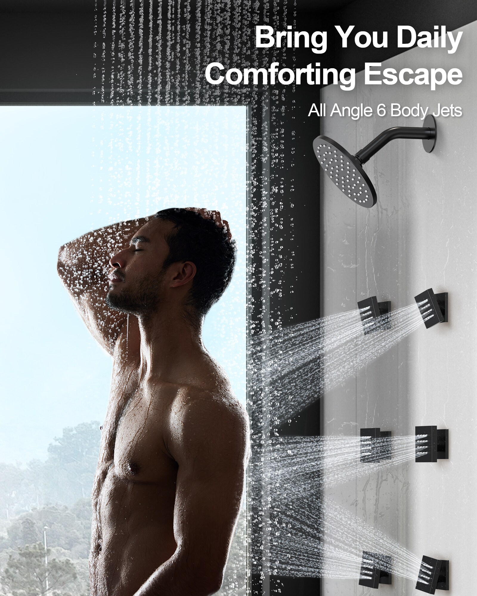 GRANDJOY SGF10GJ-17-BL12 Showerhead-Bar-Panels - View #6