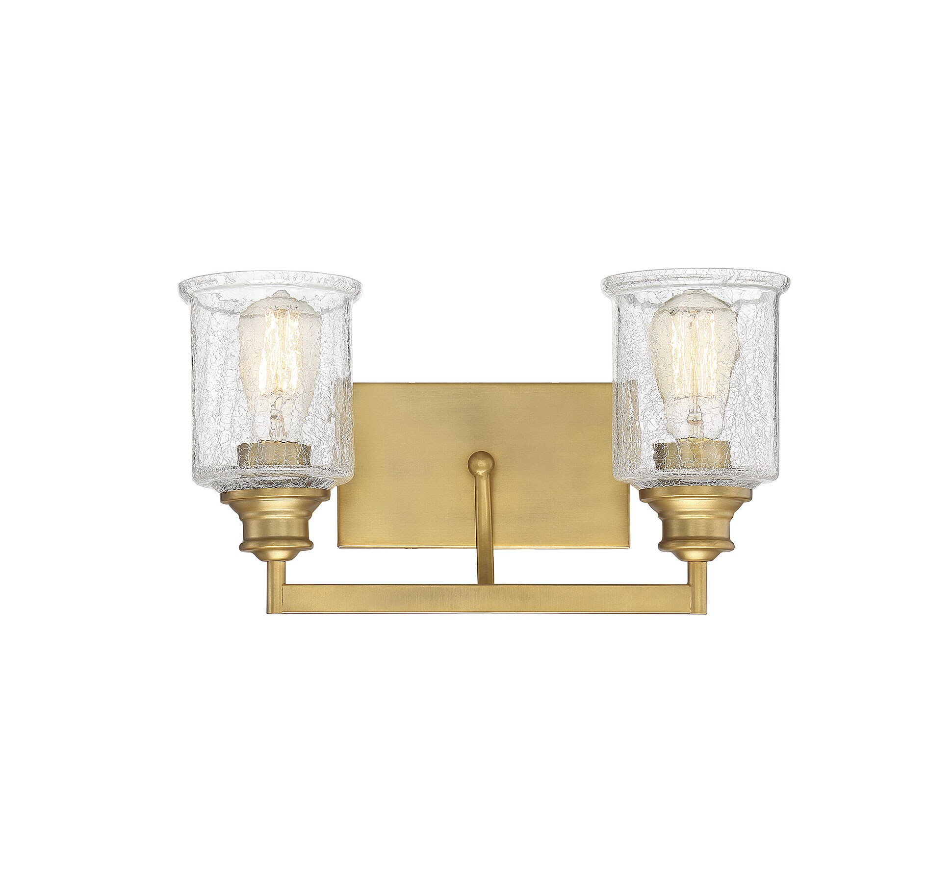 16-in 2-Light Warm Brass Transitional Vanity Light Bar in the Vanity ...