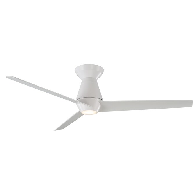 Modern Forms Slim 52 In Matte White Led Indoor Outdoor Flush Mount Smart Ceiling Fan With Light Remote 3 Blade The Fans Department At Com - Outdoor Ceiling Fans With Remote No Light