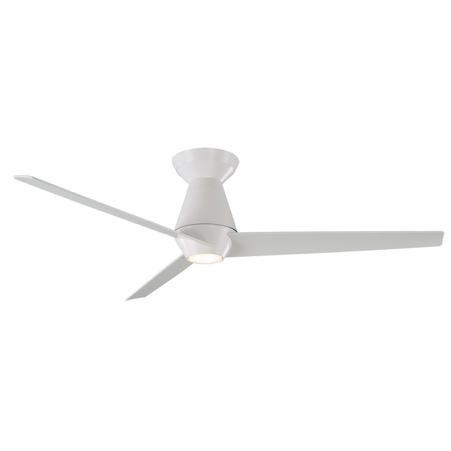 Modern Forms Slim 52 In Matte White Led Indoor Outdoor Flush Mount Smart Ceiling Fan With Light Remote 3 Blade The Fans Department At Com - 52 White Ceiling Fans Without Lights