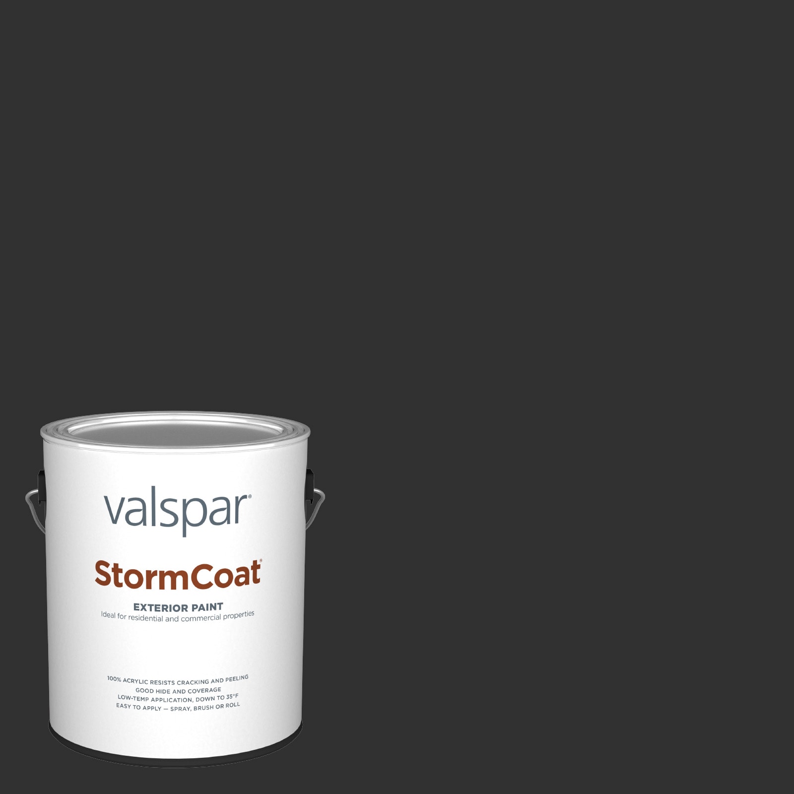 Valspar HGSW6990-147497 Storm Coat Semi-gloss Caviar HGSW6990 Latex Exterior ( 1-gallon )