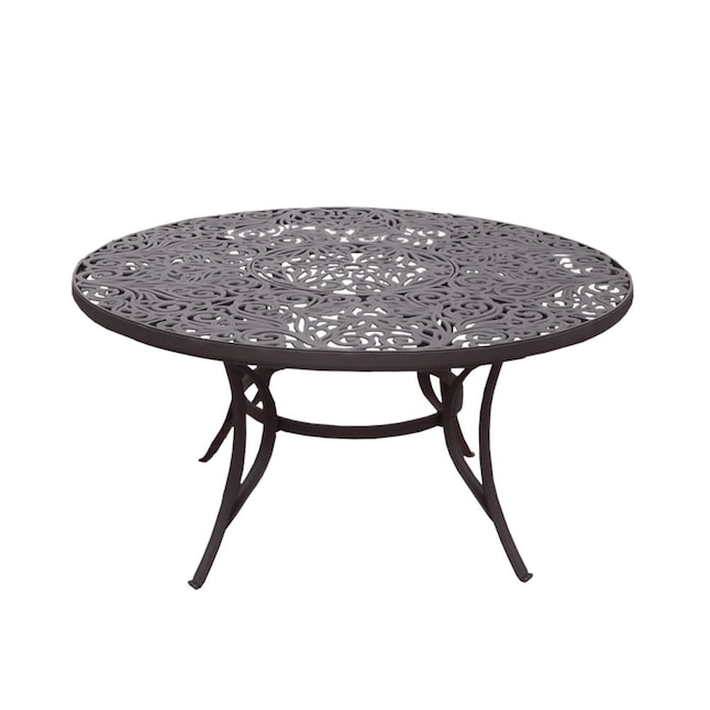 Oakland Living Dining Tables Round Table 60 In W X L Umbrella Hole The Patio Department At Com - Patio Table Round 60