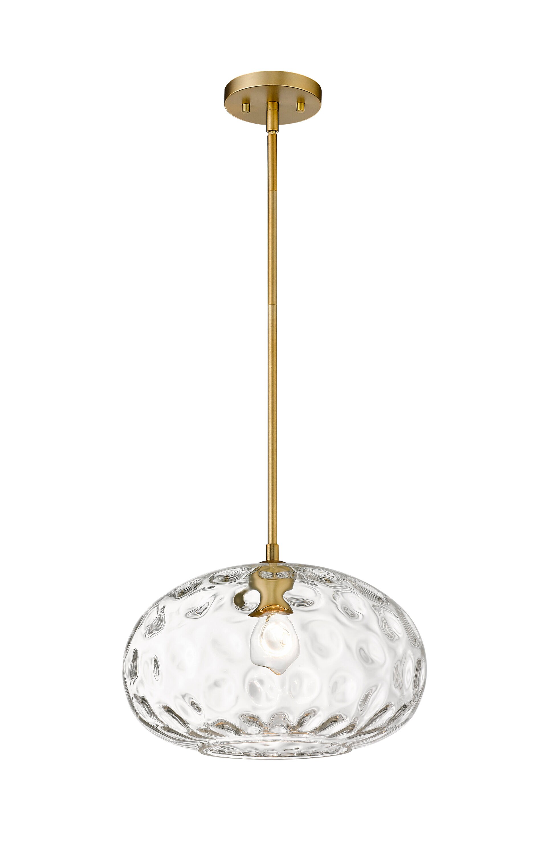 Chloe 14" Olde Brass Glass Pendant Light