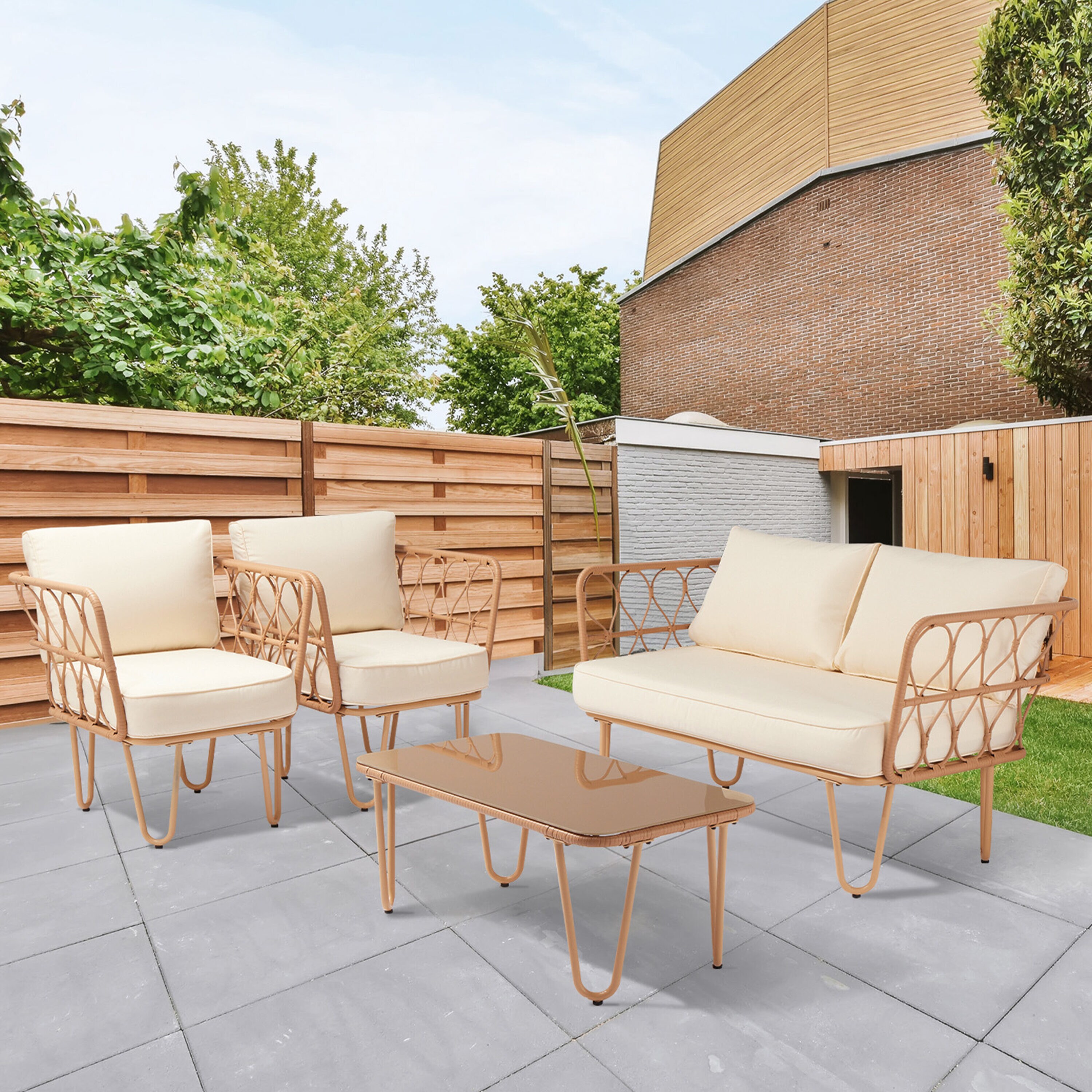 JEAREY TBLH04-BEIGE Patio-Conversation-Sets - View #3