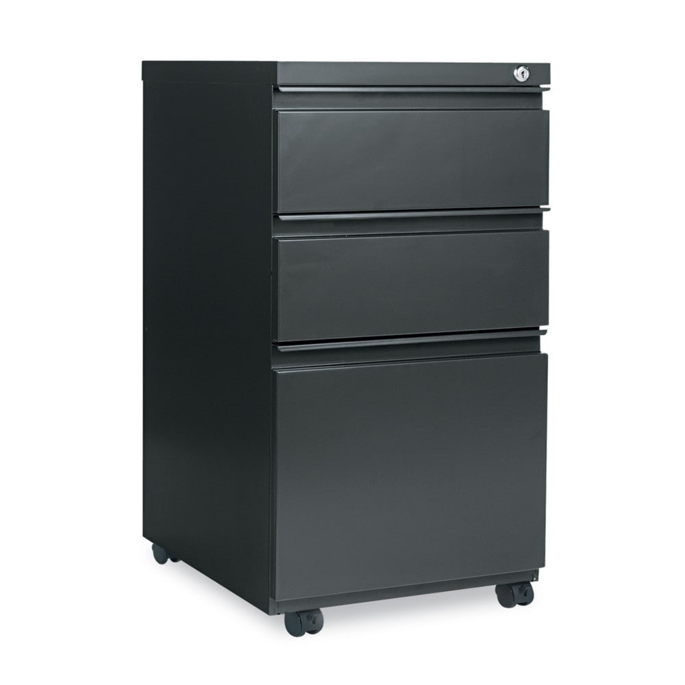 Alera ALENPBBBFCH Charcoal 3-Drawer File Pedestal - Versatile Box/Box/File Design for Home or Office