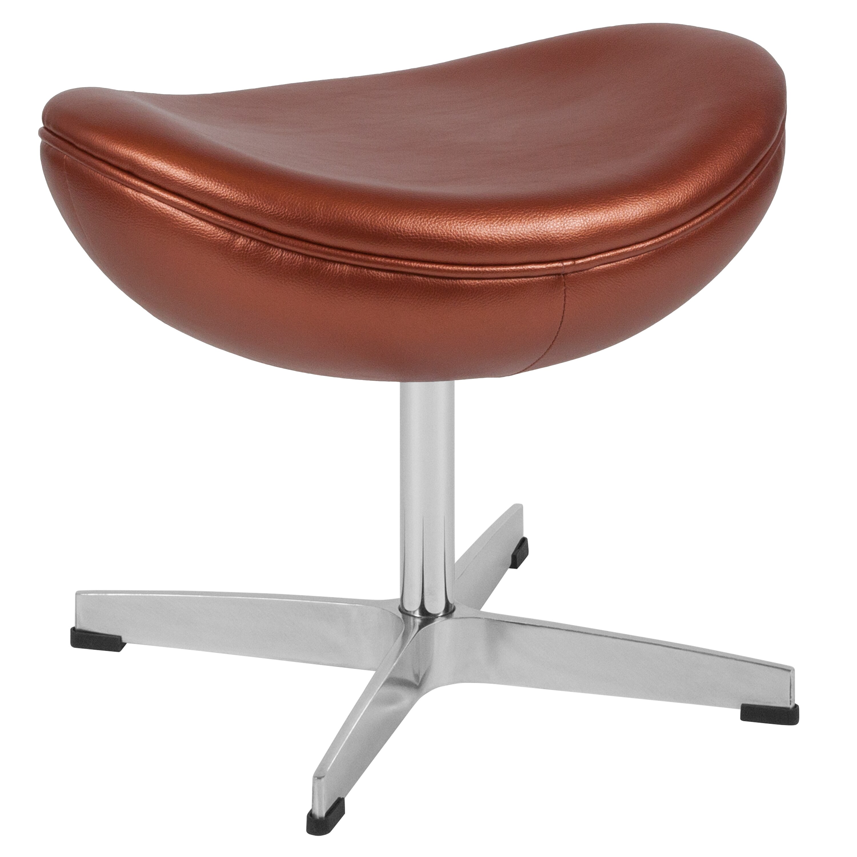 Flash Furniture 889142258339 Modern Copper Leather Faux Leather Oval Ottoman
