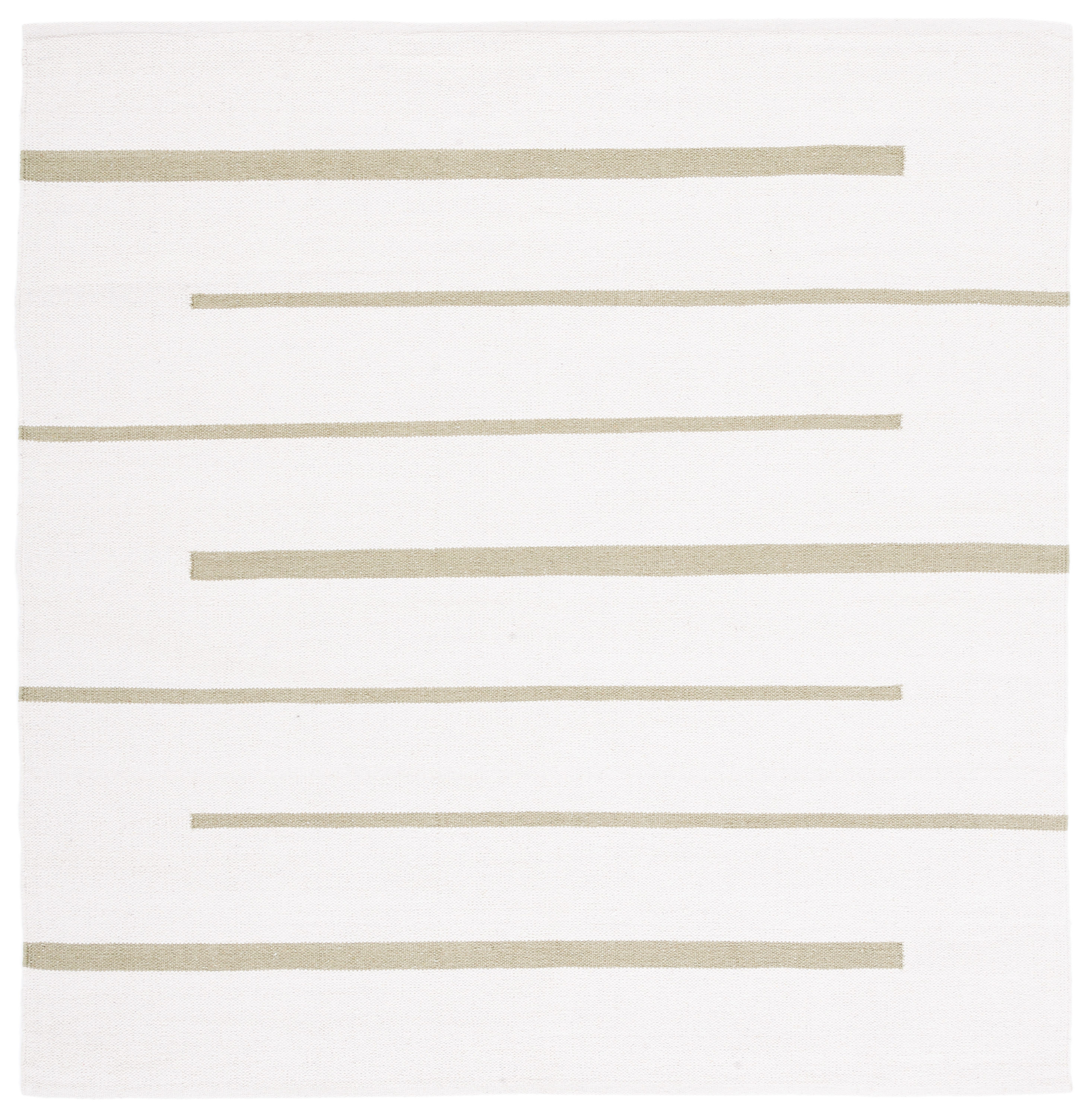 Safavieh MTK311J-6SQ Montauk Odoarda 6 x 6 (ft) Cotton Ivory/Light Green Square Indoor Stripe Bohemian/Eclectic Area rug