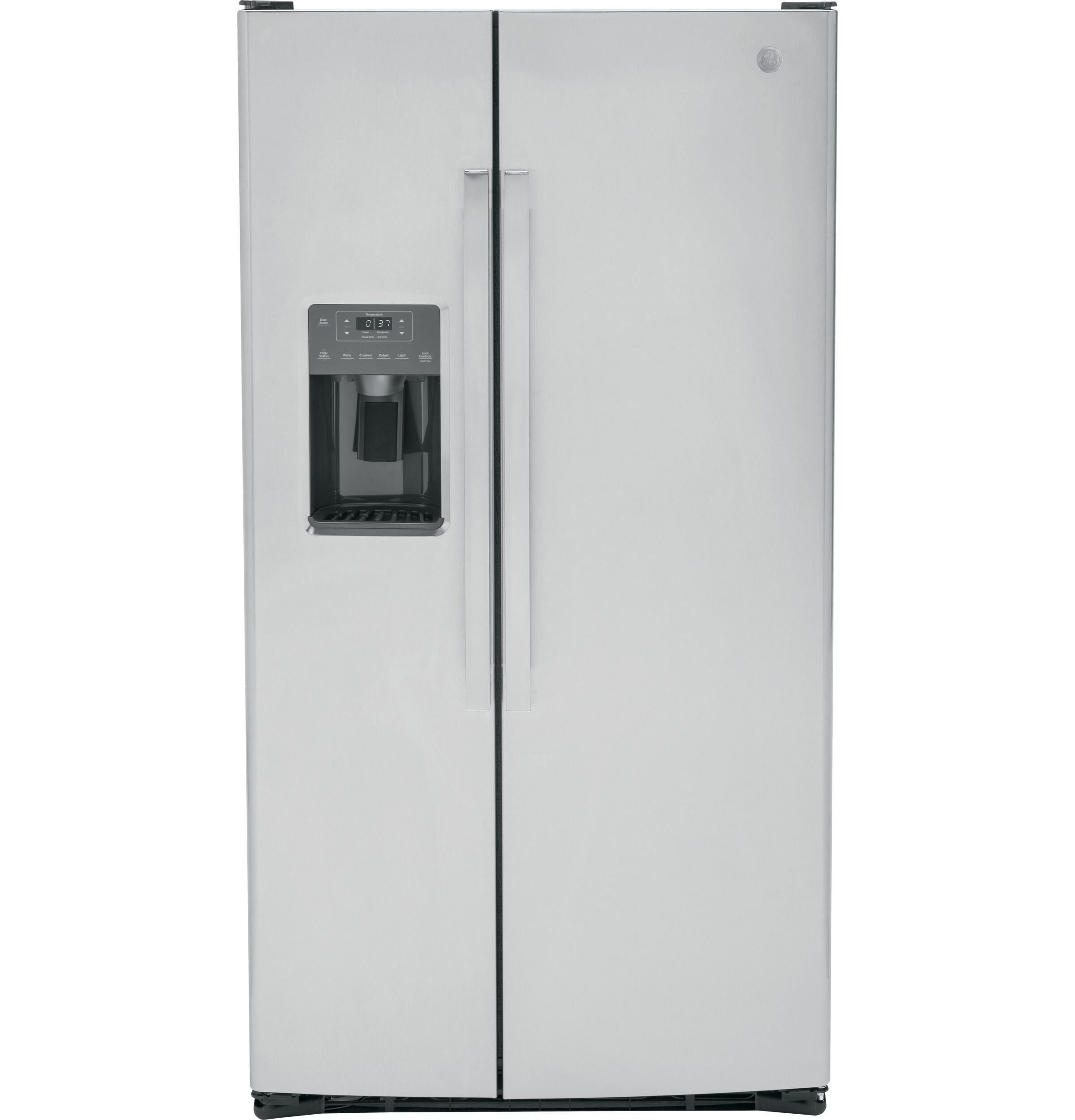 GE 25.3-cu ft Side-by-Side Refrigerator with Ice Maker, Water and Ice Dispenser (Stainless Steel)