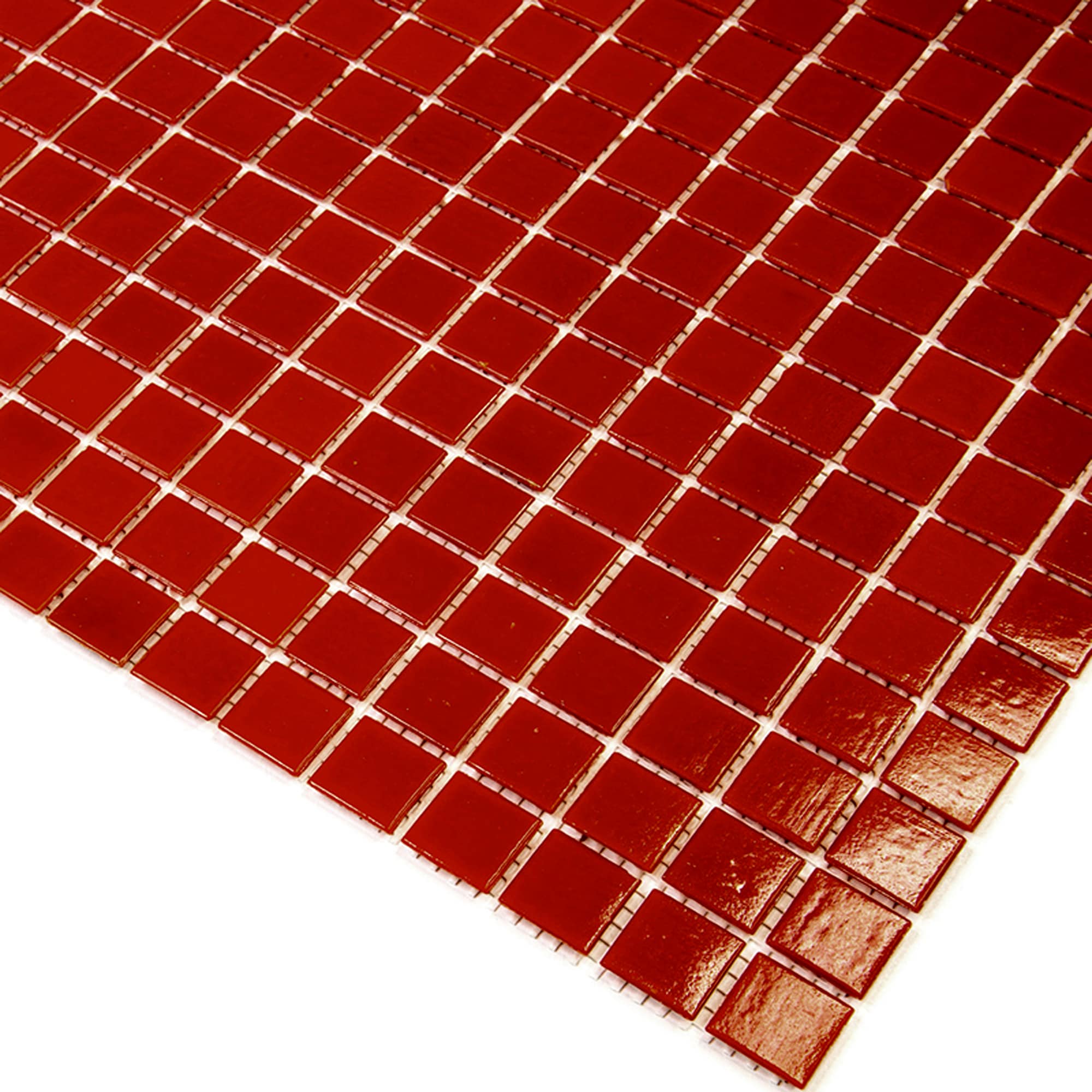 Candy Red 12" x 12" Iridescent Glass Mosaic Tile