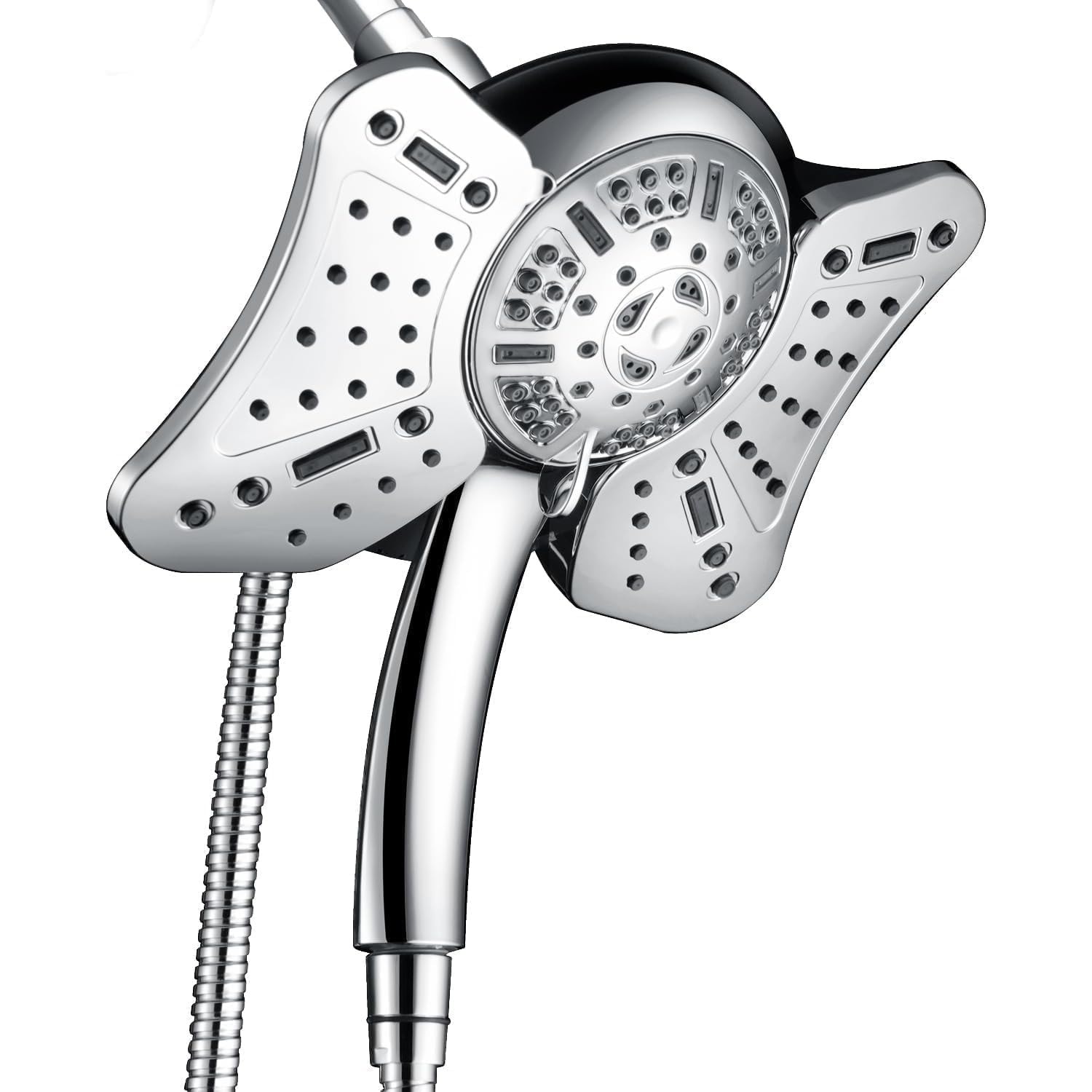Slagawa Dual Shower Head with Handheld Spray Combo 8.7 Inch Rainfall ...