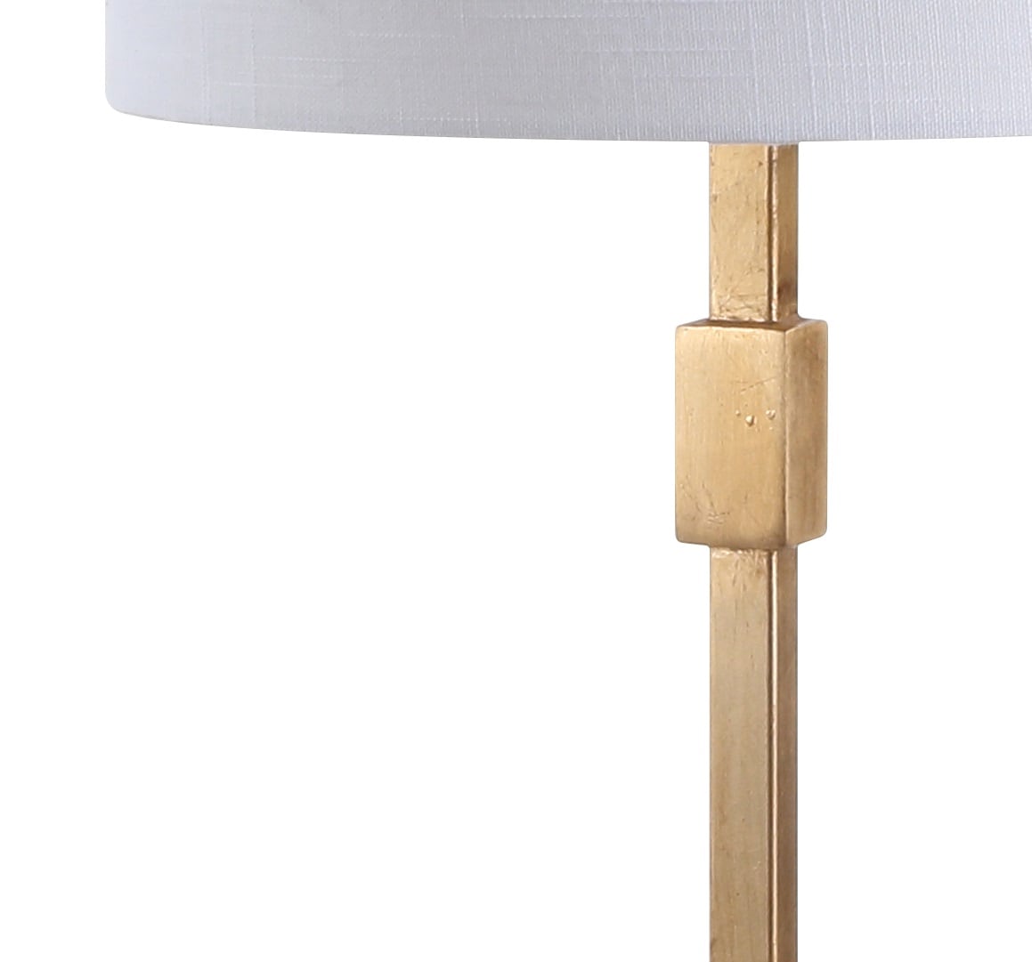 Transitional 29" Gold Leaf Column Table Lamp with Linen Shade