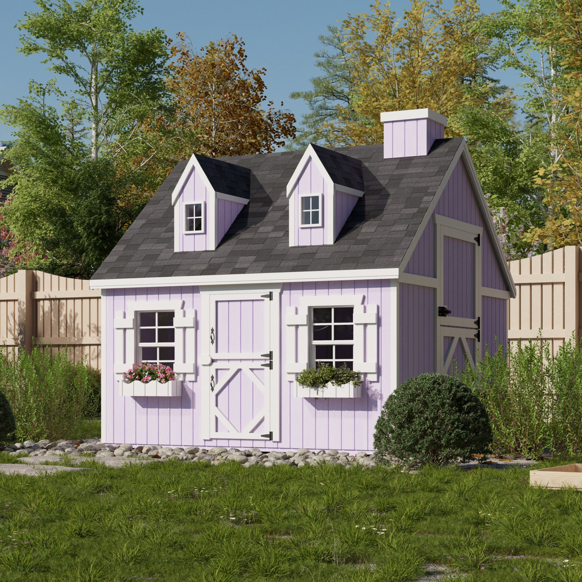 Little Cottage Co 8X8 CCP-PNK-FK-LFT playhouses - View #2