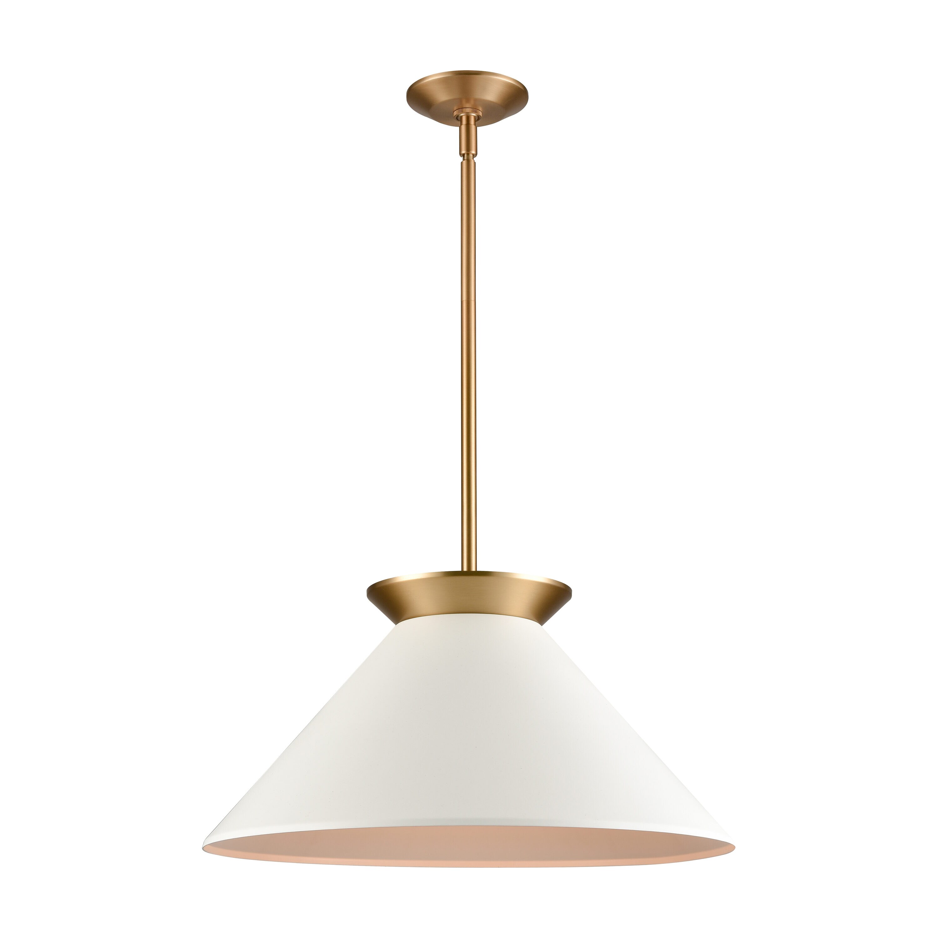 Westmore by ELK Lighting LW-202302010278 Lake 1 -Light Brushed Gold Transitional Cone Medium Hanging Pendant light