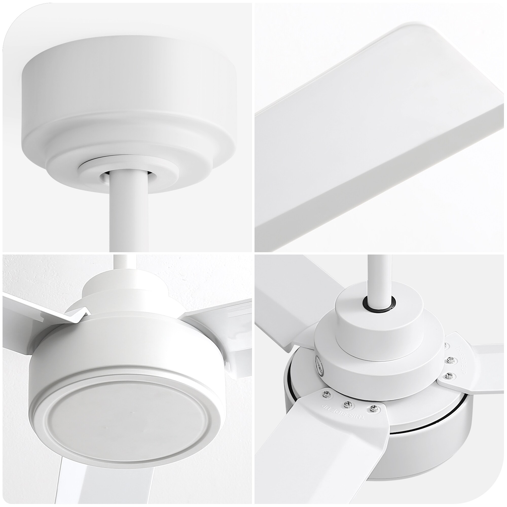 LUXEYARD 52 inch Ceiling Fan No Light 3 ABS Blades 6 Speed Remote DC ...