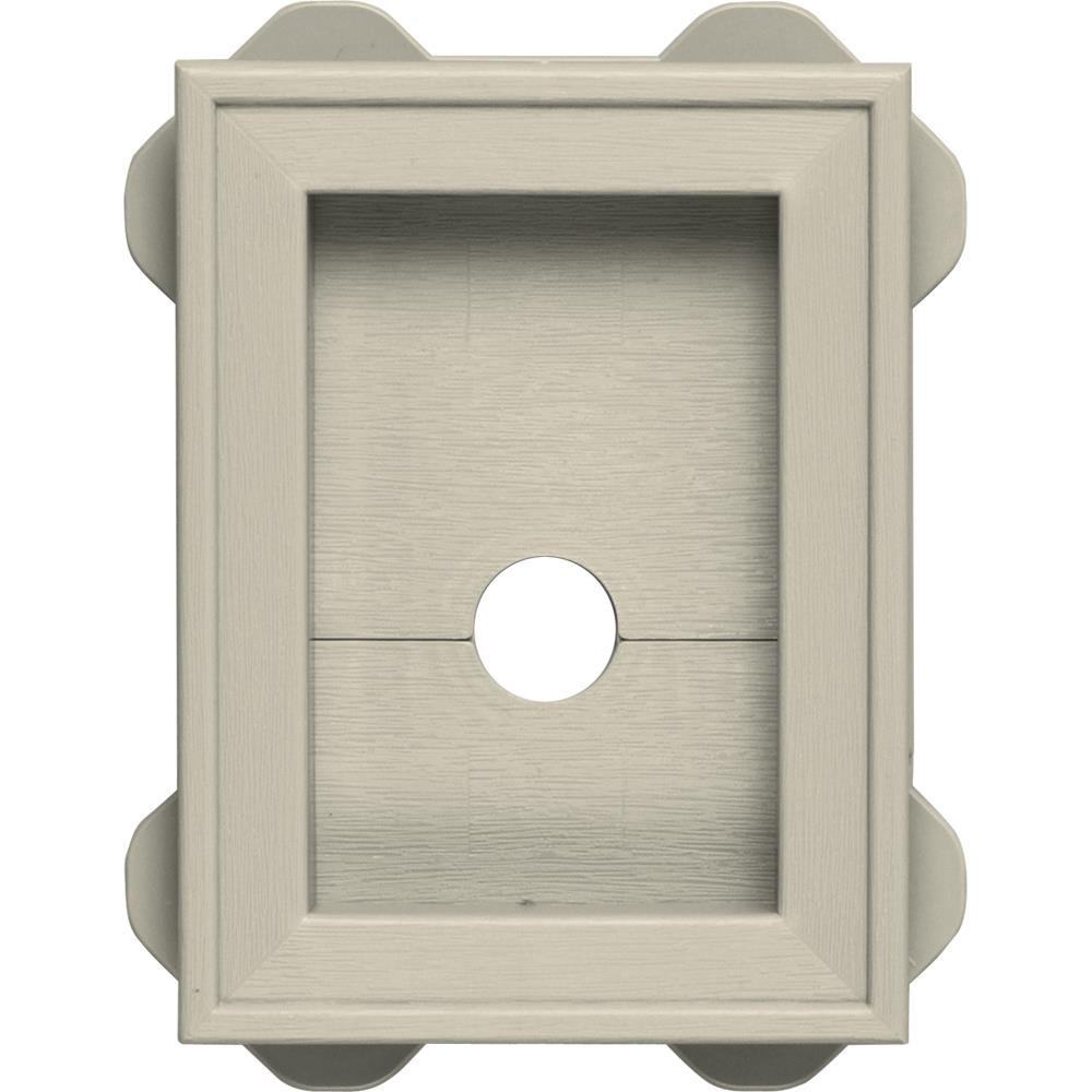 Builders Edge 130130003089 5-in x 6.75-in Champagne Vinyl Universal Mounting Block